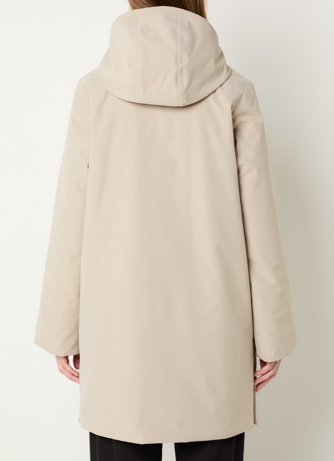 Elvine Myra gewatteerde parka met afneembare capuchon en waterafstotende coating - achterkant 4 zand