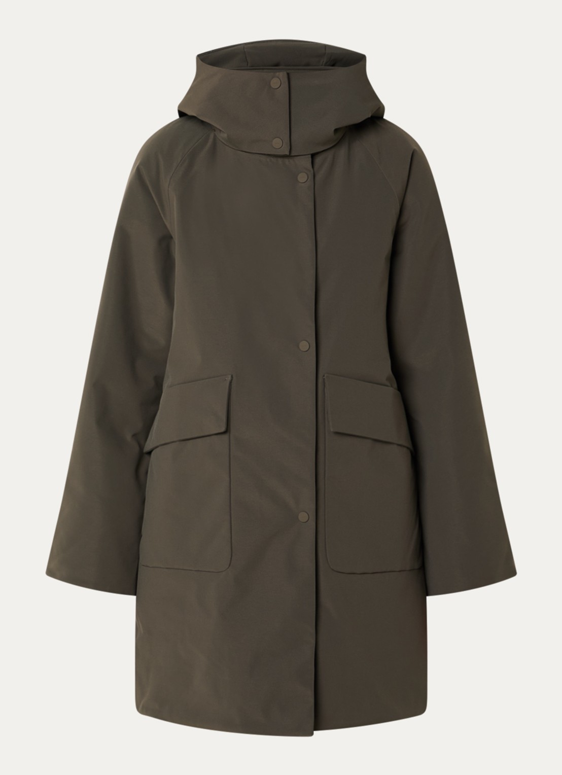 Elvine Myra gewatteerde parka met afneembare capuchon en waterafstotende coating - voorkant 2 olijfgroen