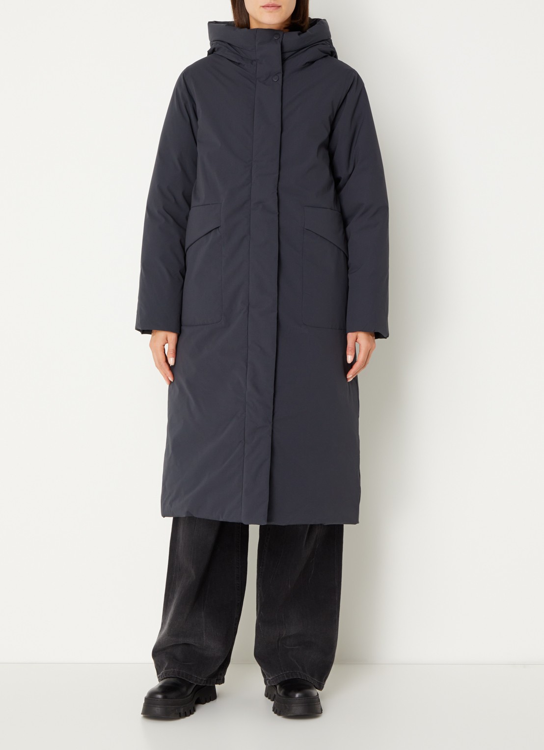 Elvine  Naila gewatteerde parka met capuchon - voorkant 2 donkergrijs