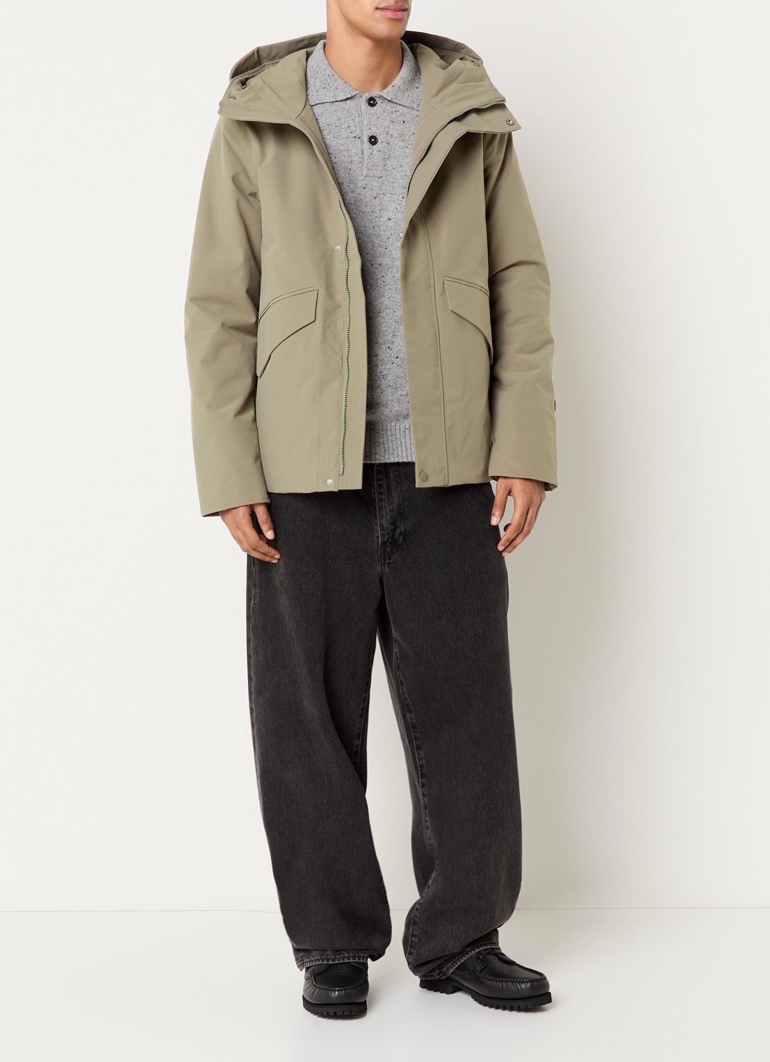 Elvine Nouha gewatteerde parka met capuchon - voorkant 3 groen