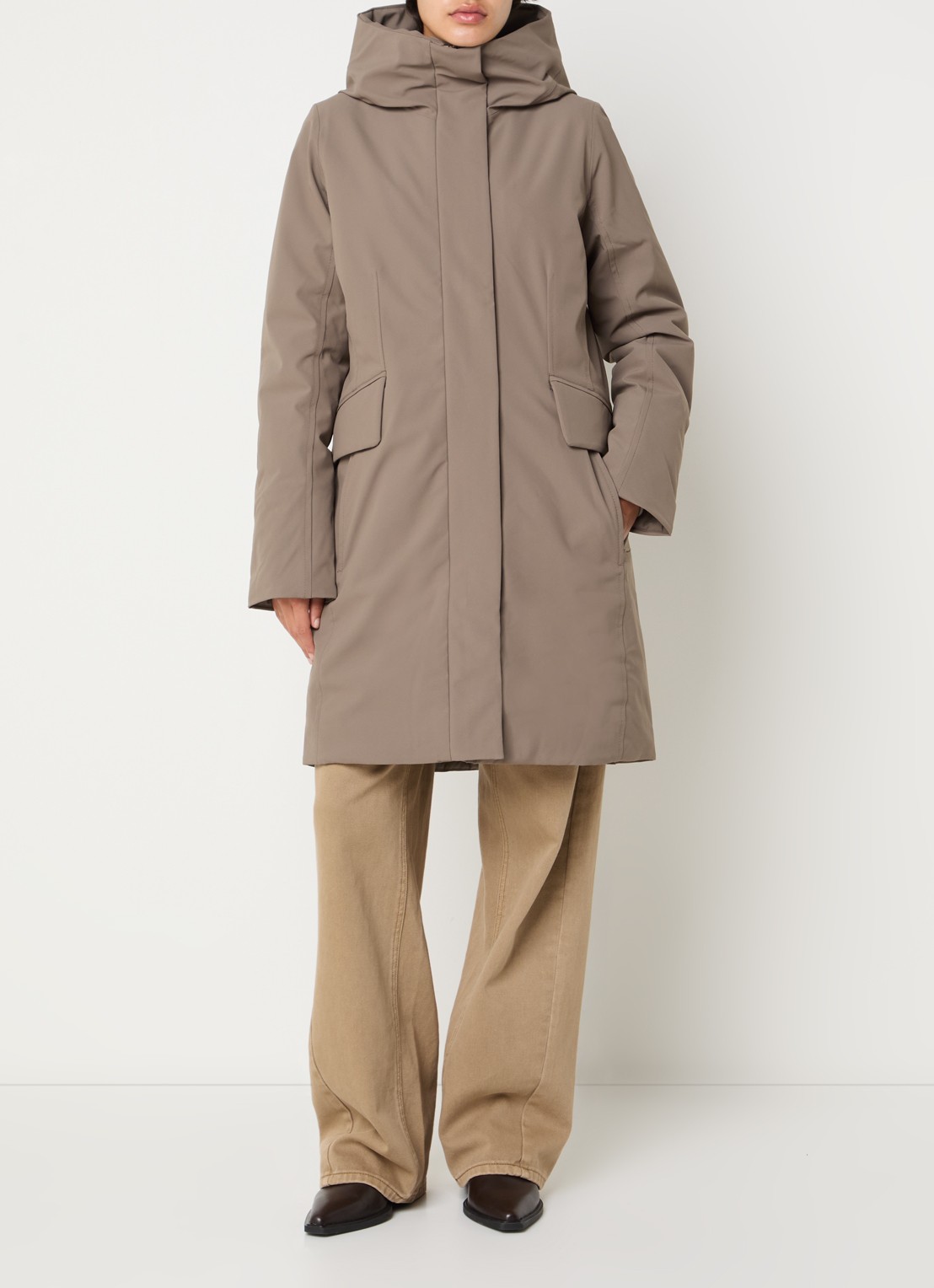Elvine Sophie gewatteerde parka met waterafstotende coating - voorkant 4 beige