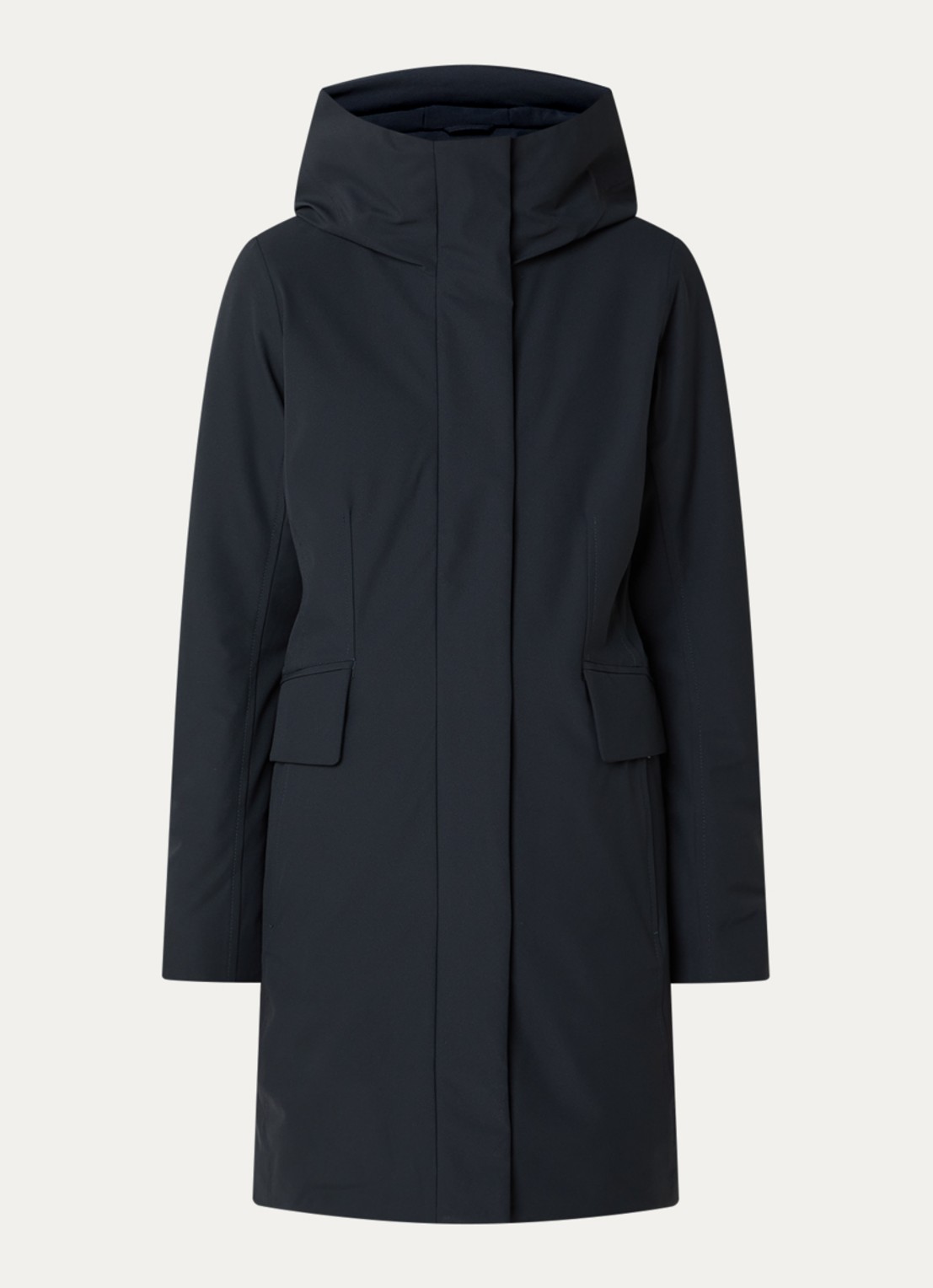 Elvine Sophie gewatteerde parka met waterafstotende coating - voorkant donkerblauw