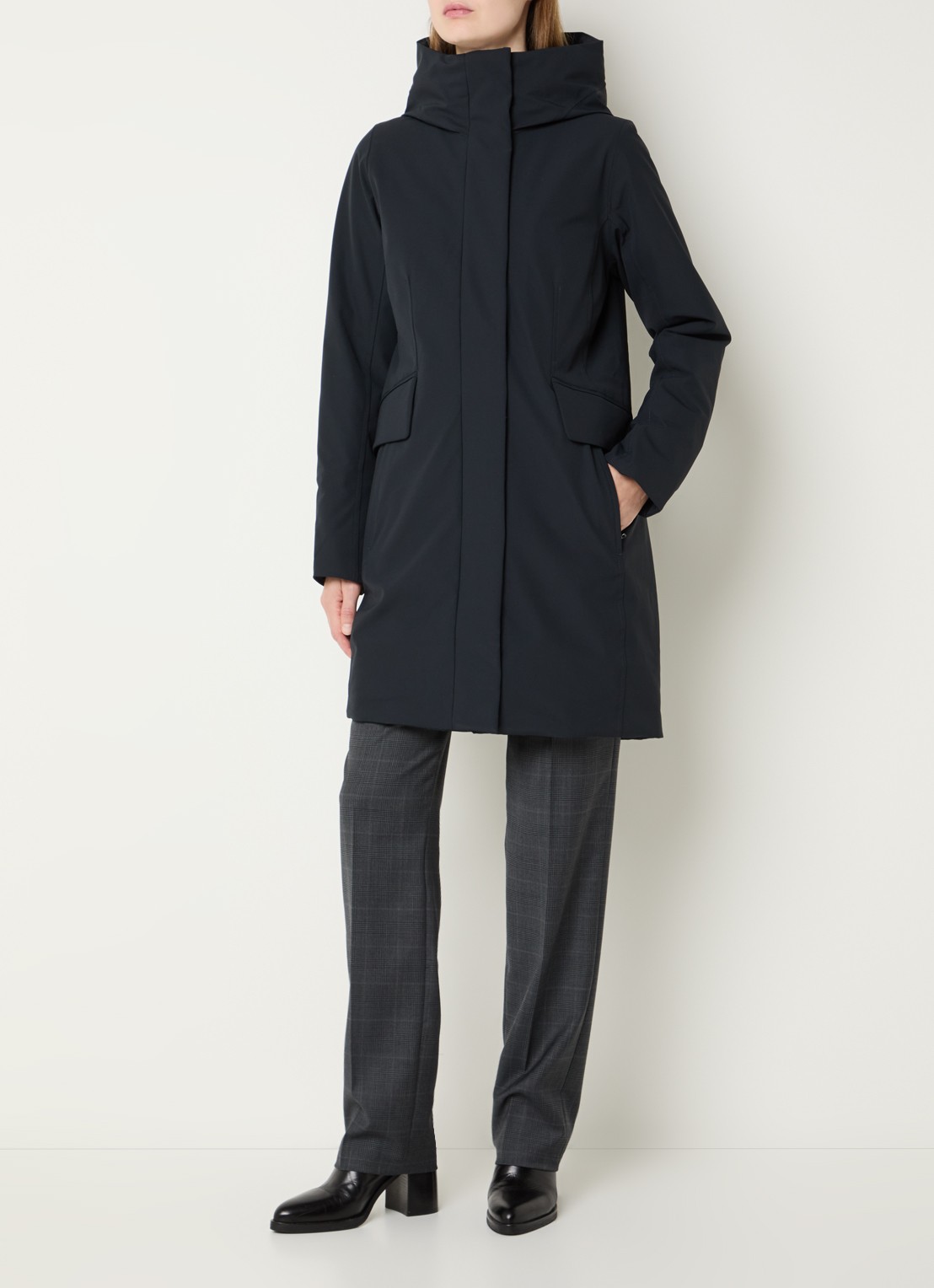Elvine Sophie gewatteerde parka met waterafstotende coating - voorkant 2 donkerblauw