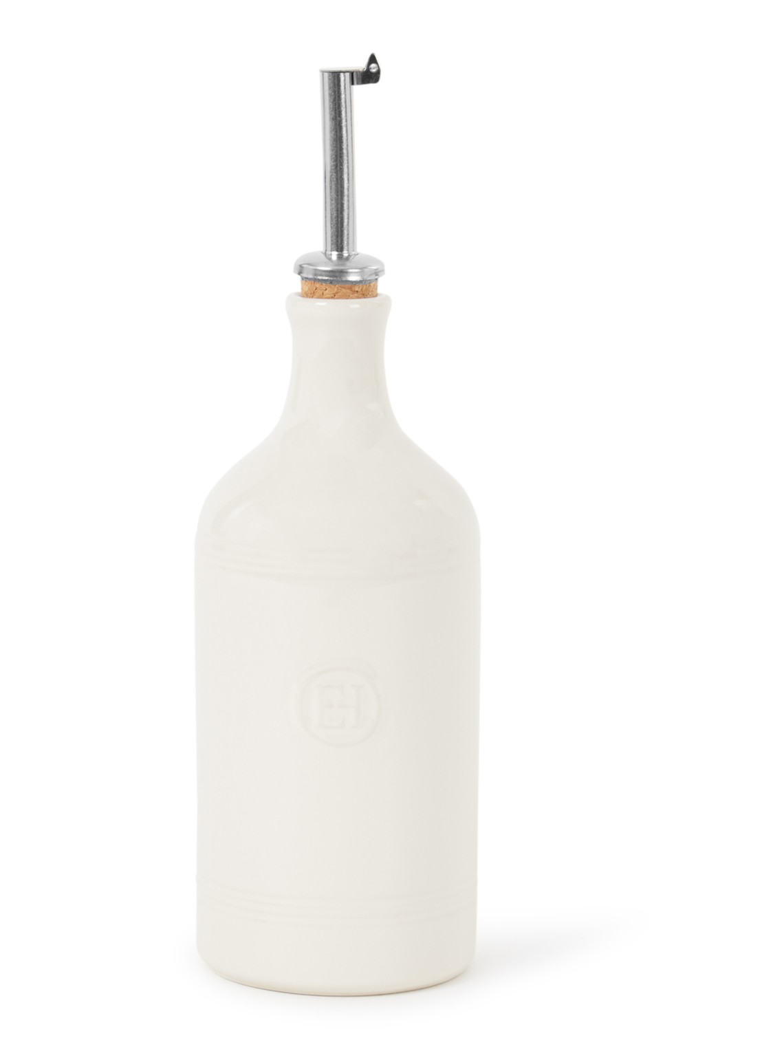 Emile Henry Olie- en azijnfles 45 cl - voorkant creme