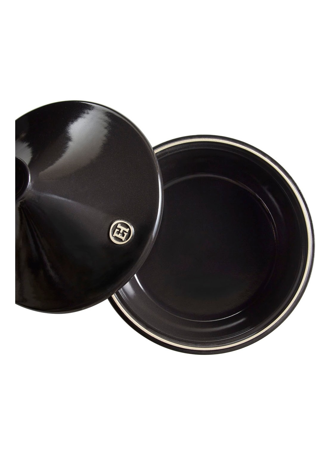 Emile Henry Tajine Fusain Ø27 cm - voorkant 2 zwart