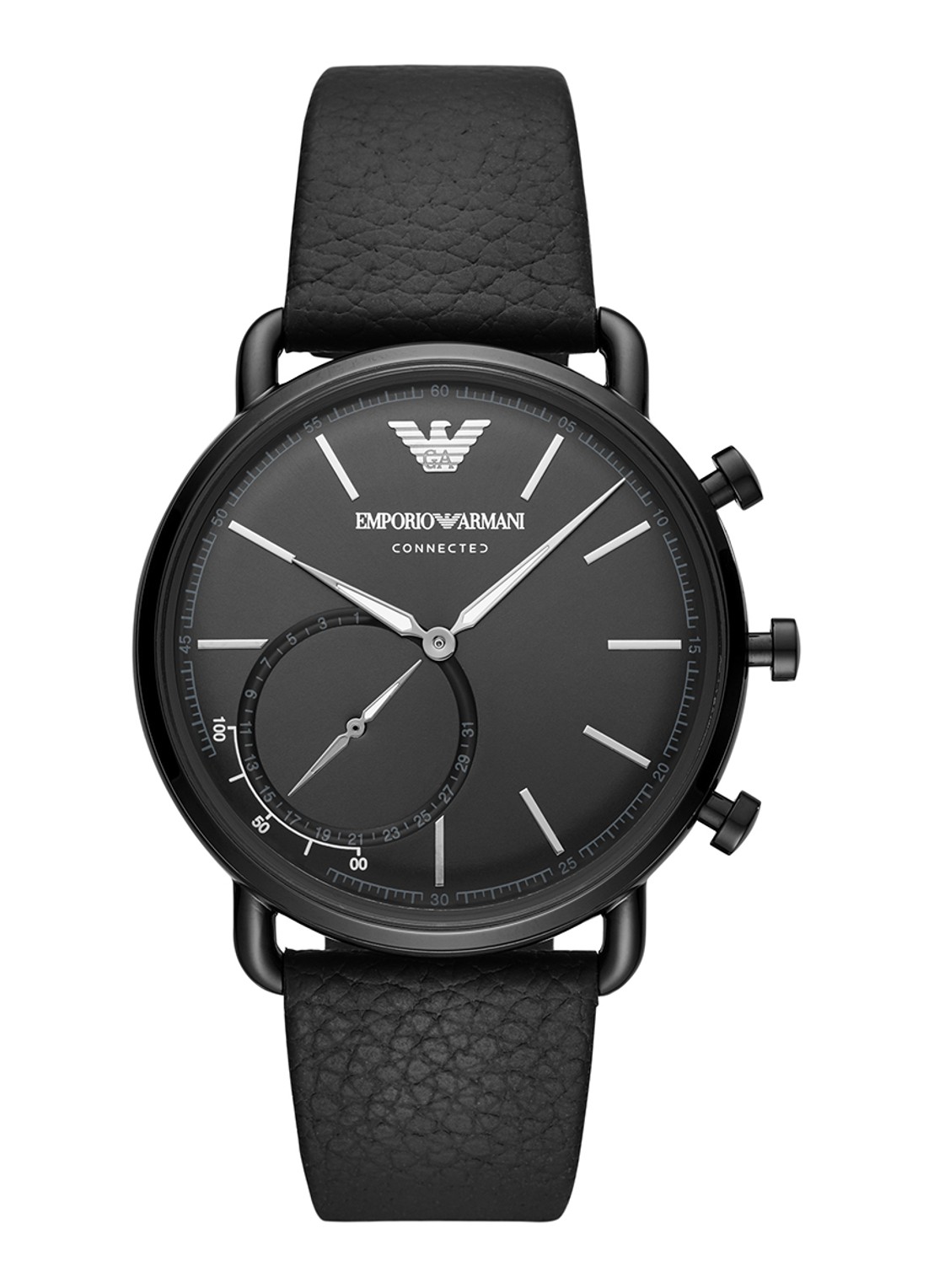 Emporio Armani Connected Hybrid Smartwatch  ART3030 - voorkant zwart