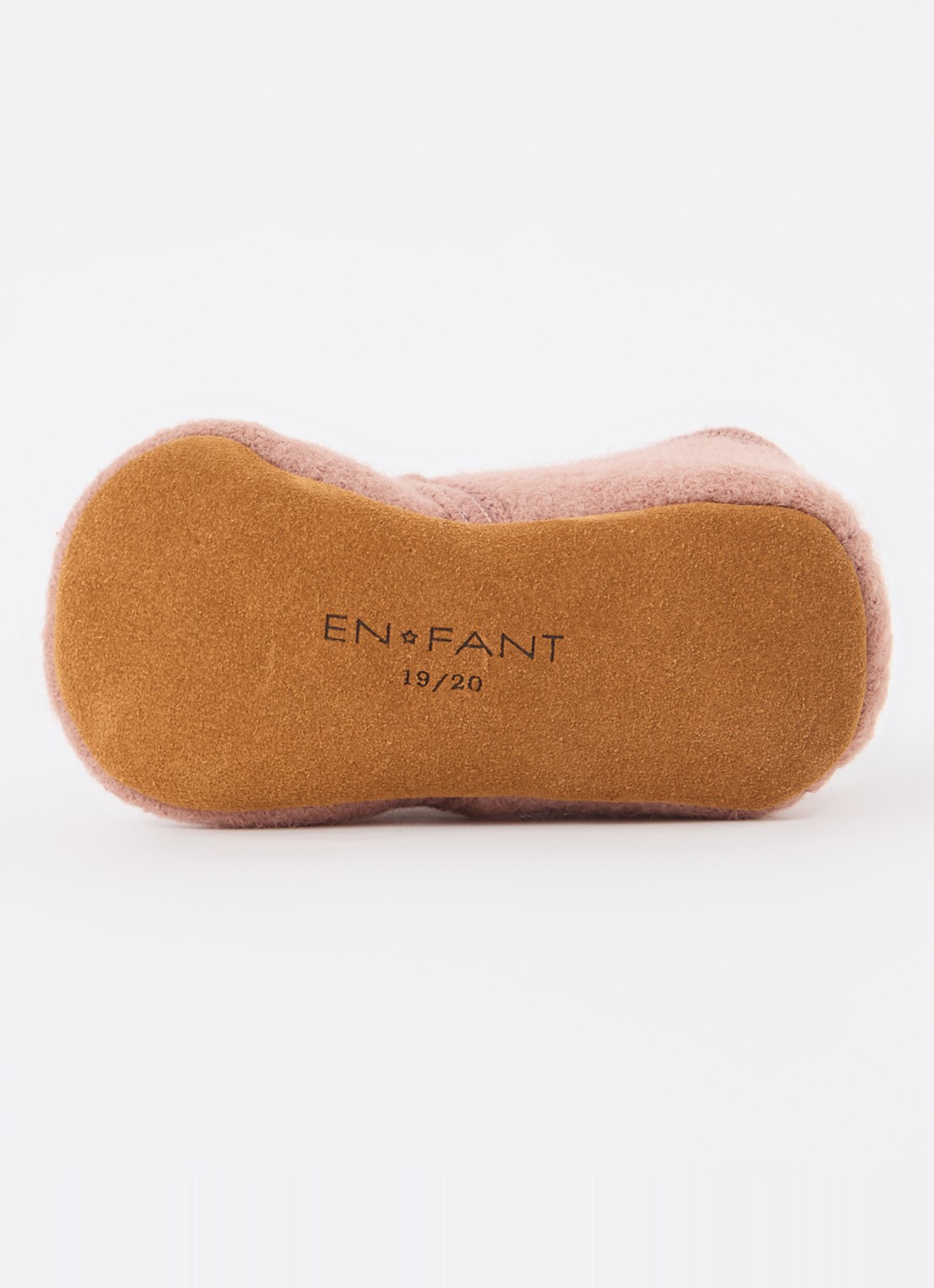 EN FANT Babyschoentje van wol - detail lichtroze