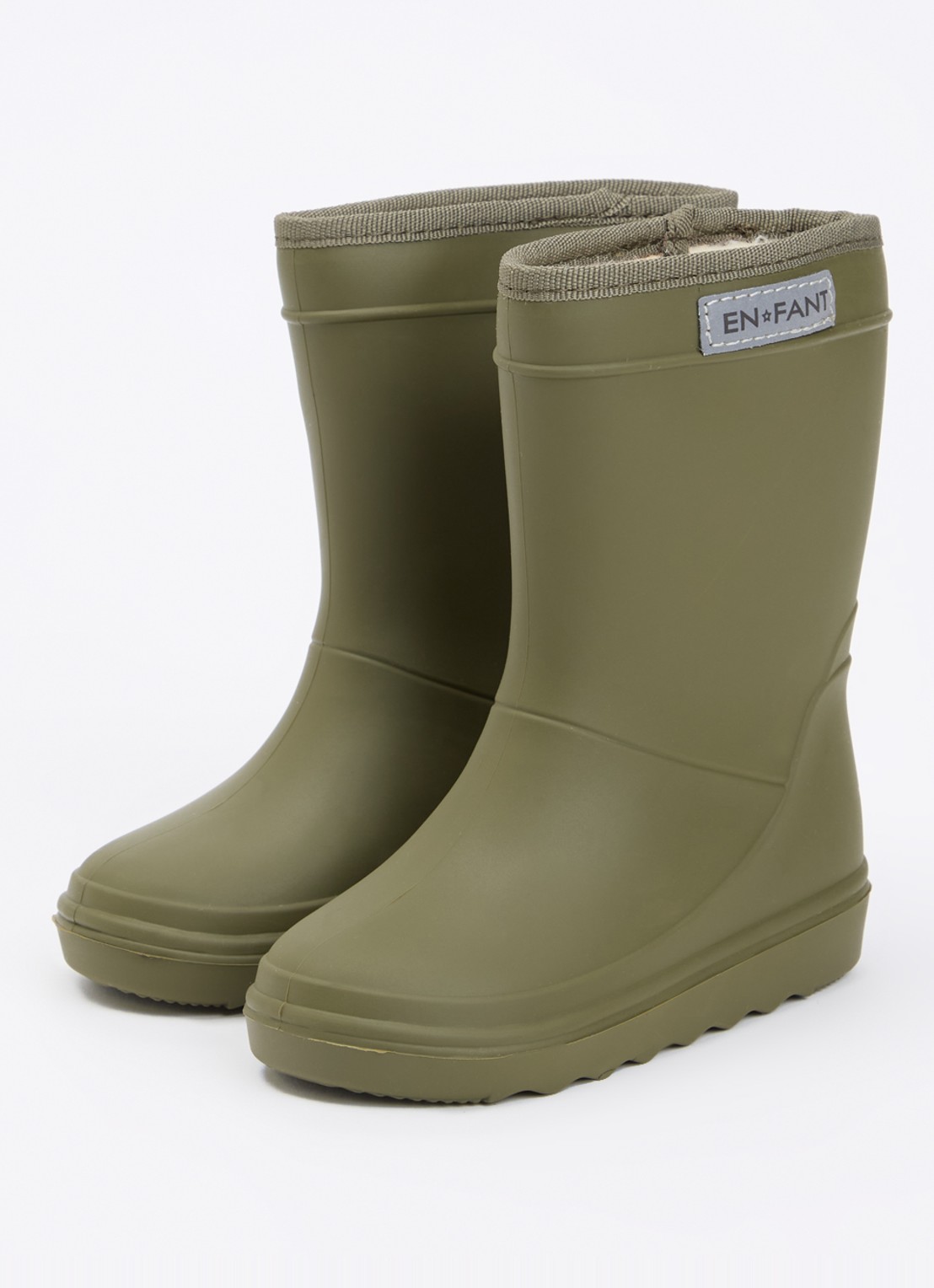 EN FANT Regenlaars met logo - voorkant 3 legergroen