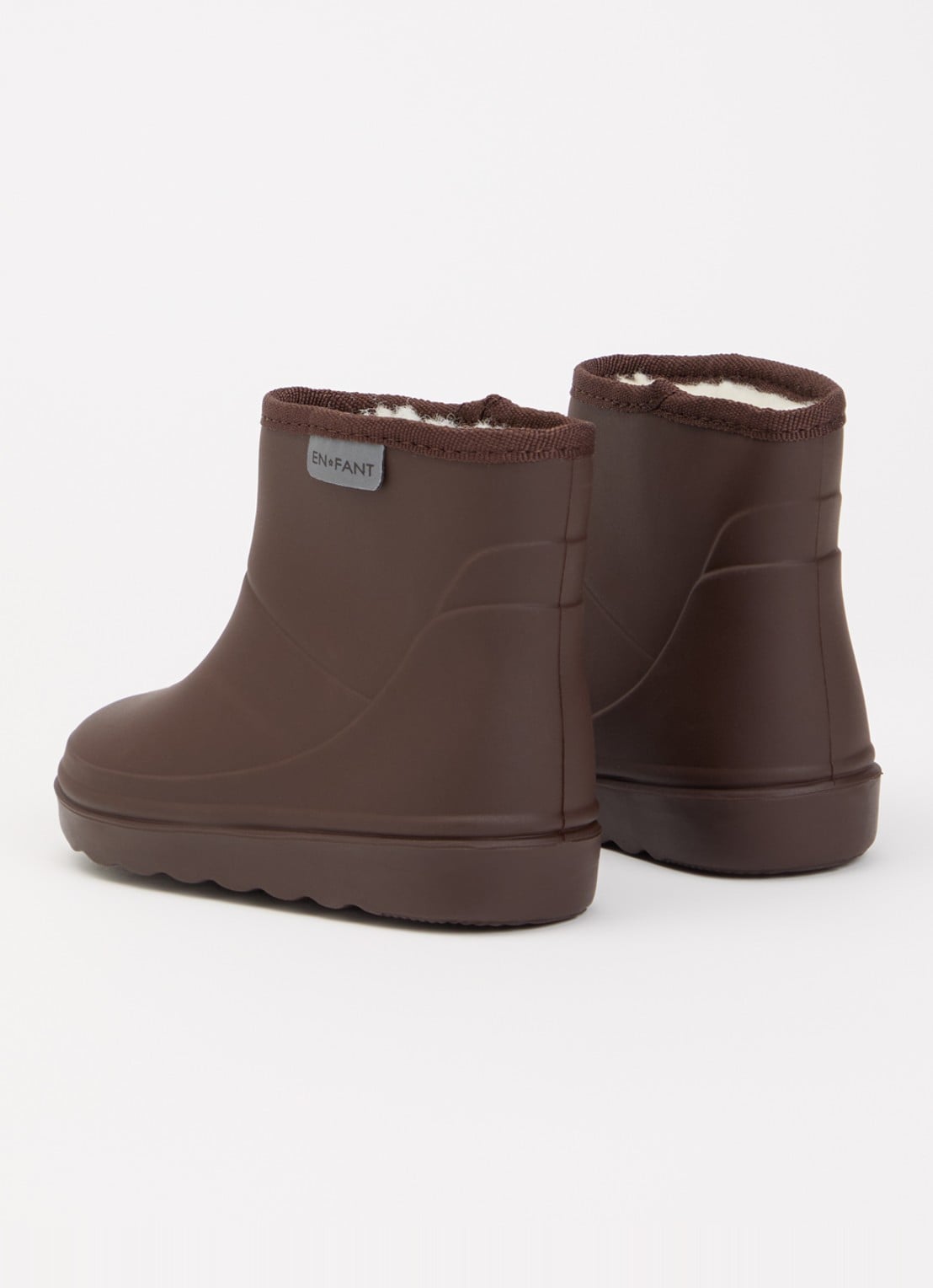 EN FANT Regenlaars met teddy voering - achterkant 6 chocoladebruin