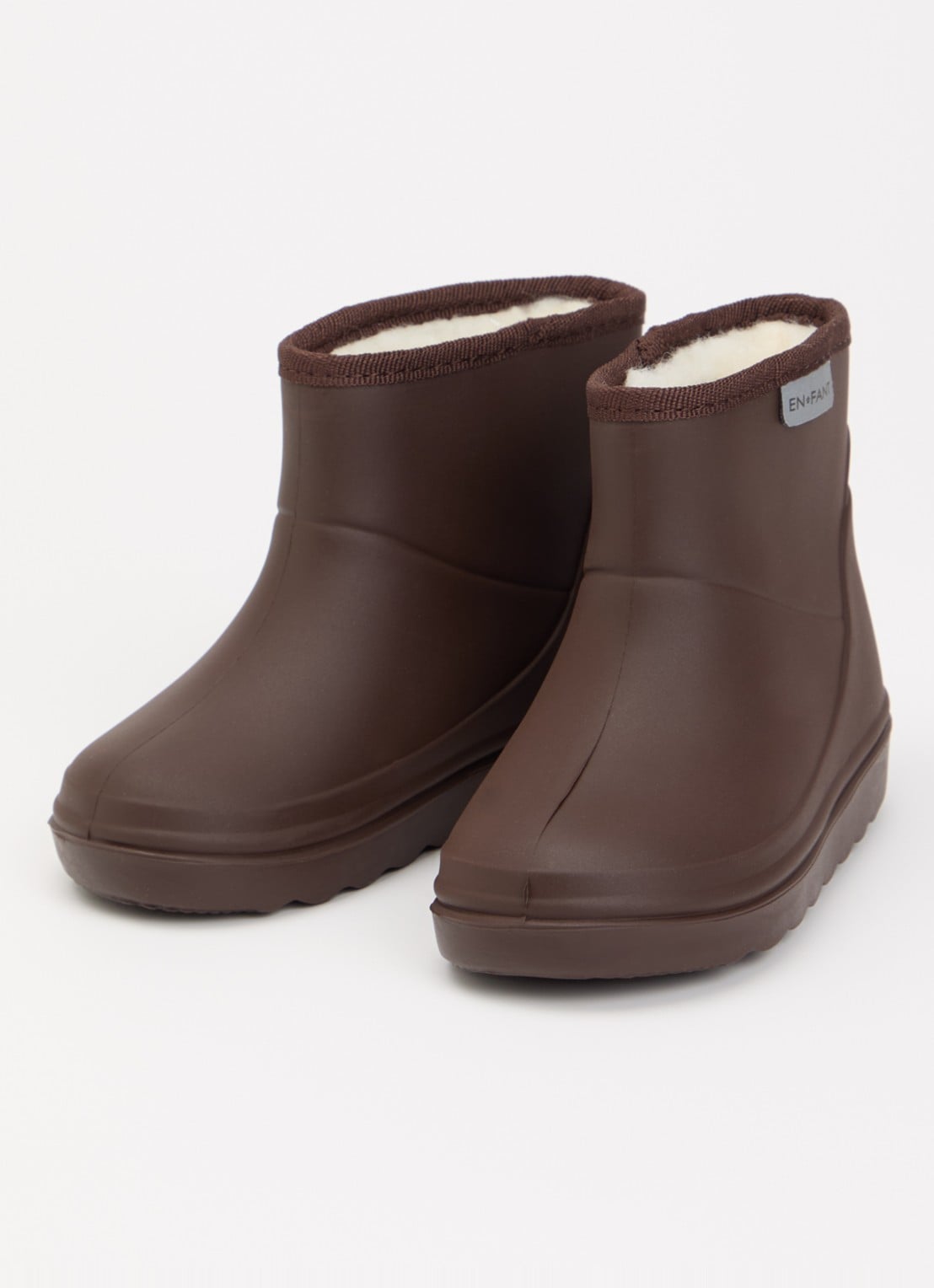 EN FANT Regenlaars met teddy voering - voorkant 2 chocoladebruin
