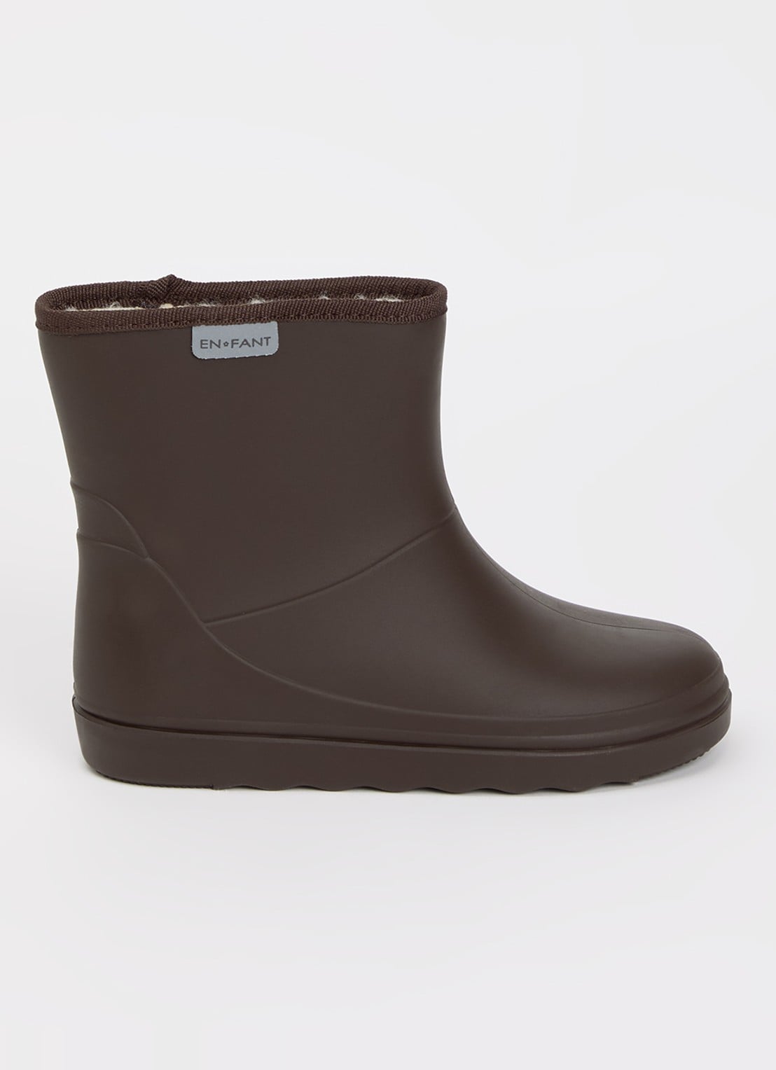 EN FANT Regenlaars met teddy voering - voorkant 3 chocoladebruin