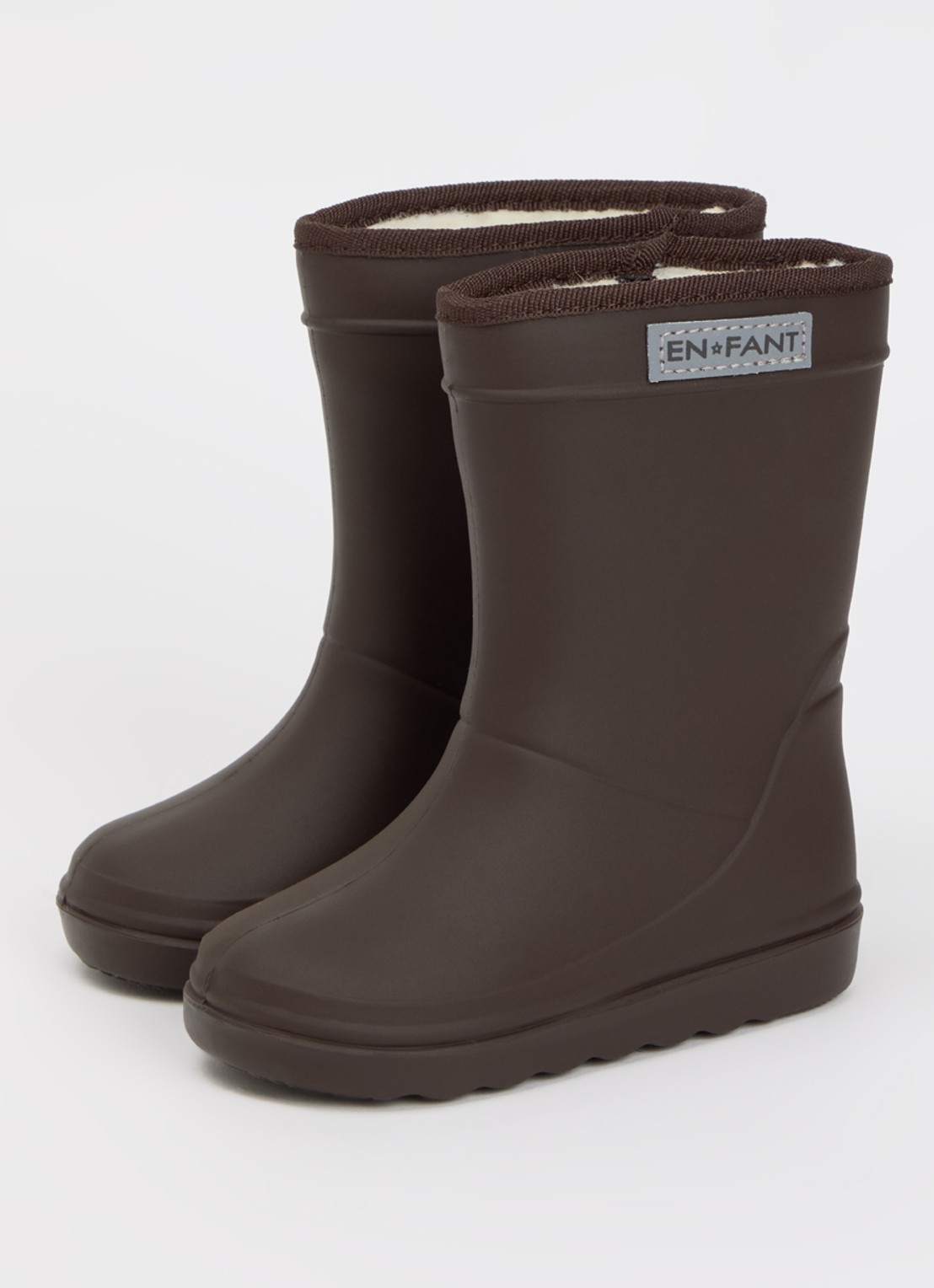 EN FANT Thermo regenlaars met logo - voorkant 2 chocoladebruin