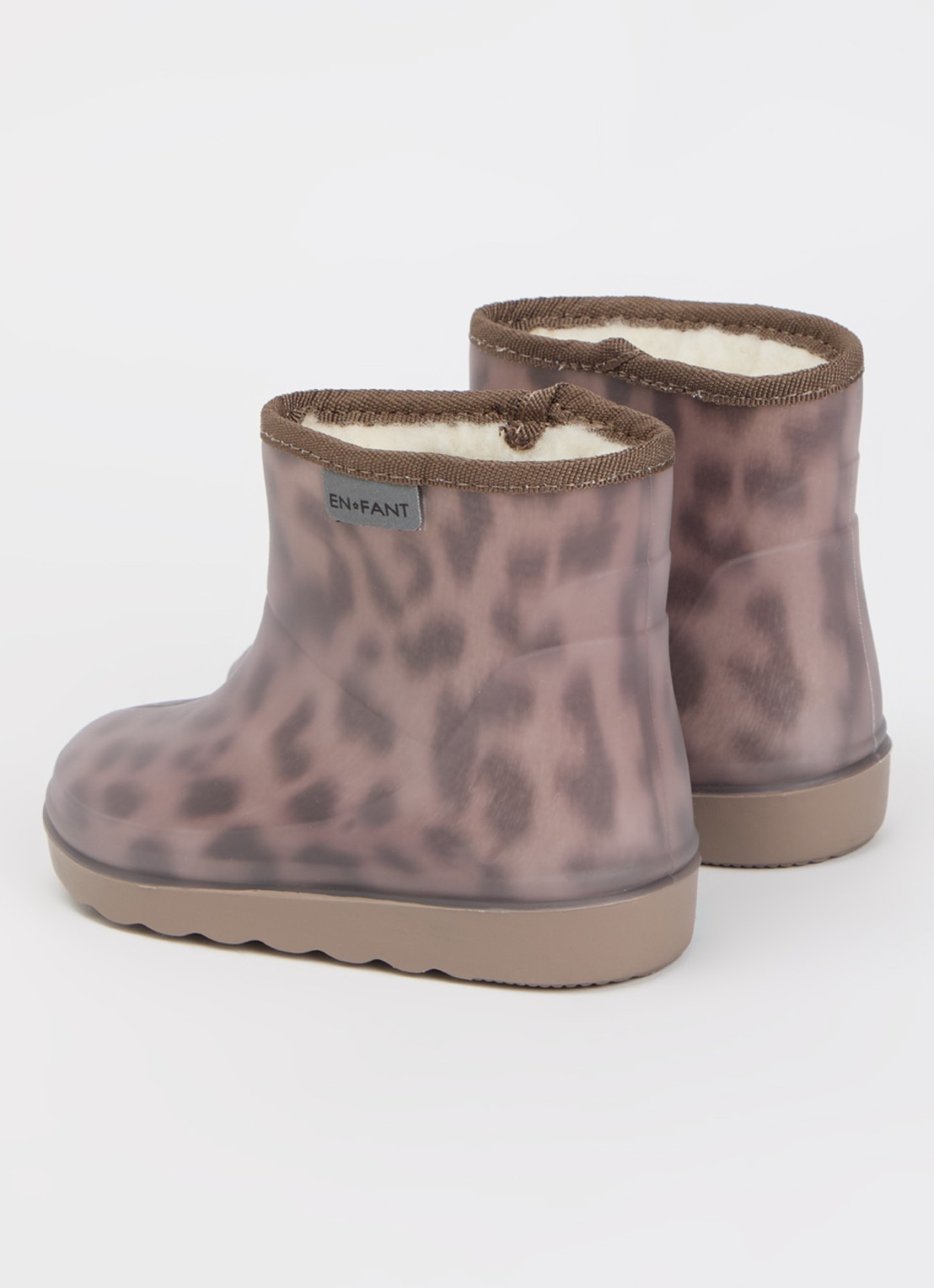 EN FANT Thermo regenlaars met panterprint en logo - achterkant 6 lichtbruin