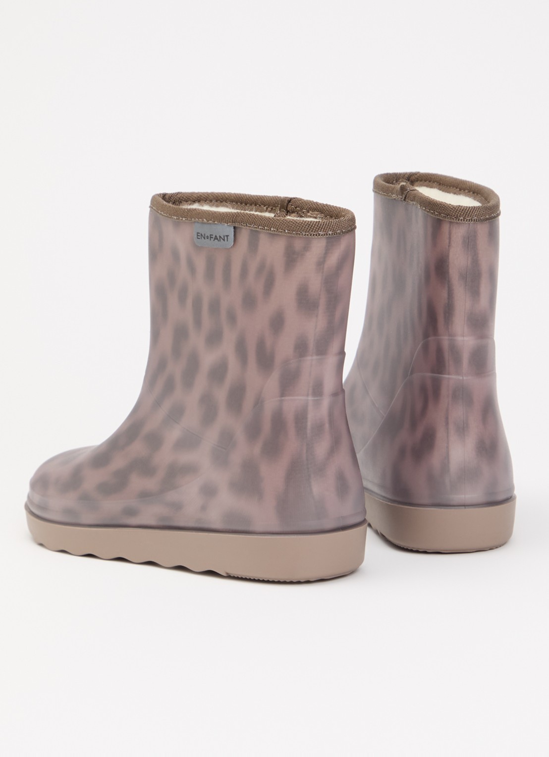 EN FANT Thermo regenlaars met panterprint en logo - achterkant 7 lichtbruin