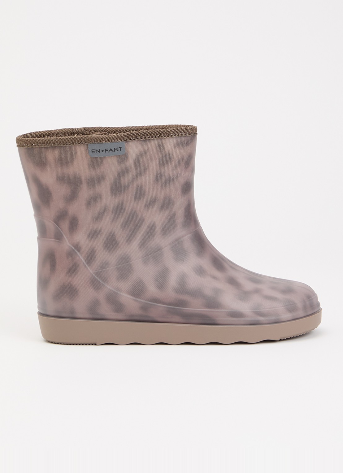 EN FANT Thermo regenlaars met panterprint en logo - voorkant 3 lichtbruin