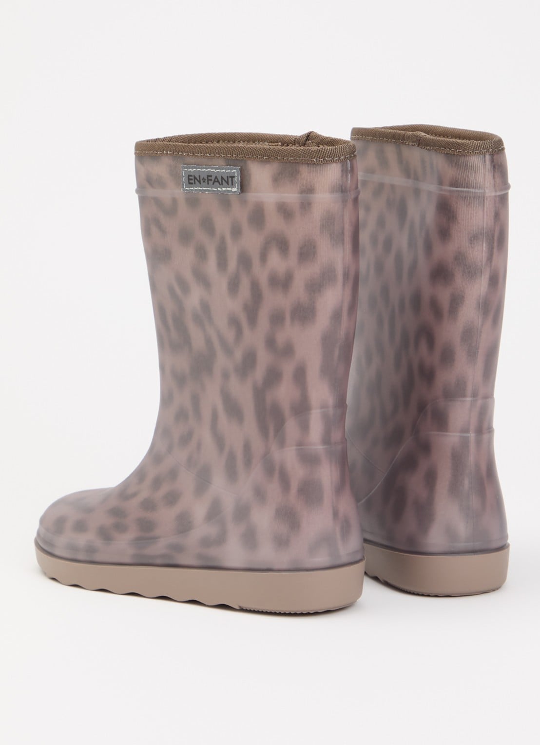 EN FANT Thermo regenlaars met panterprint en logo - achterkant 4 lichtbruin
