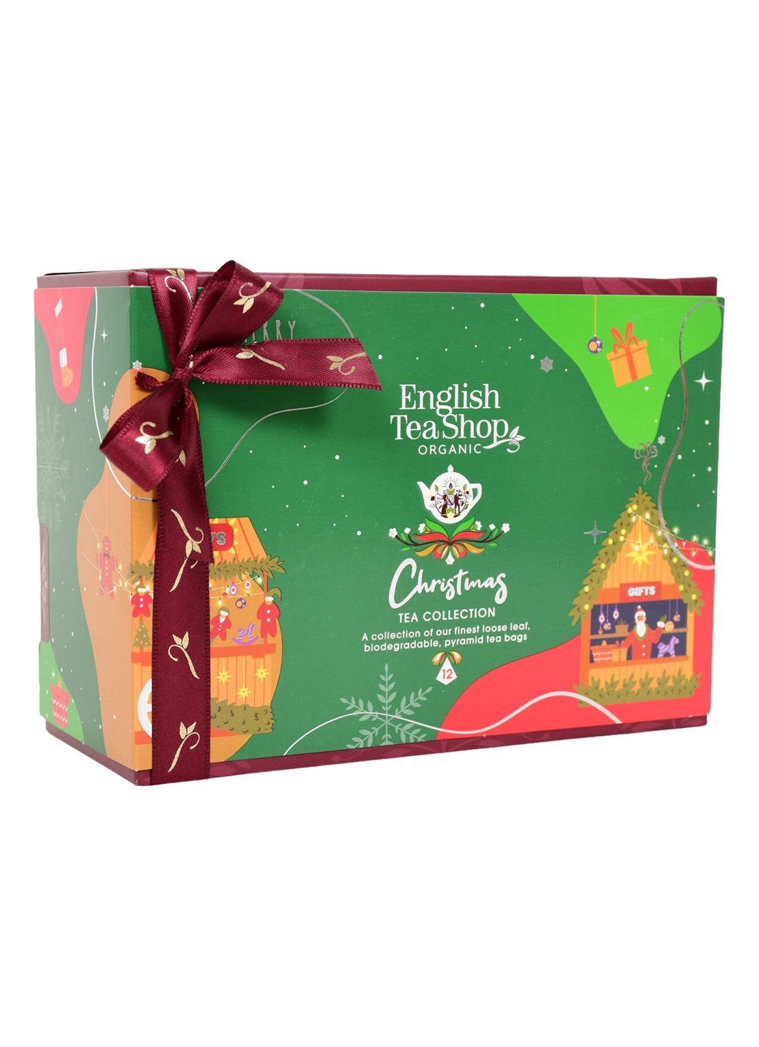 English Tea Shop Christmas Tea Green Wonders theezakjes 24 gram 12 stuks - voorkant undefined
