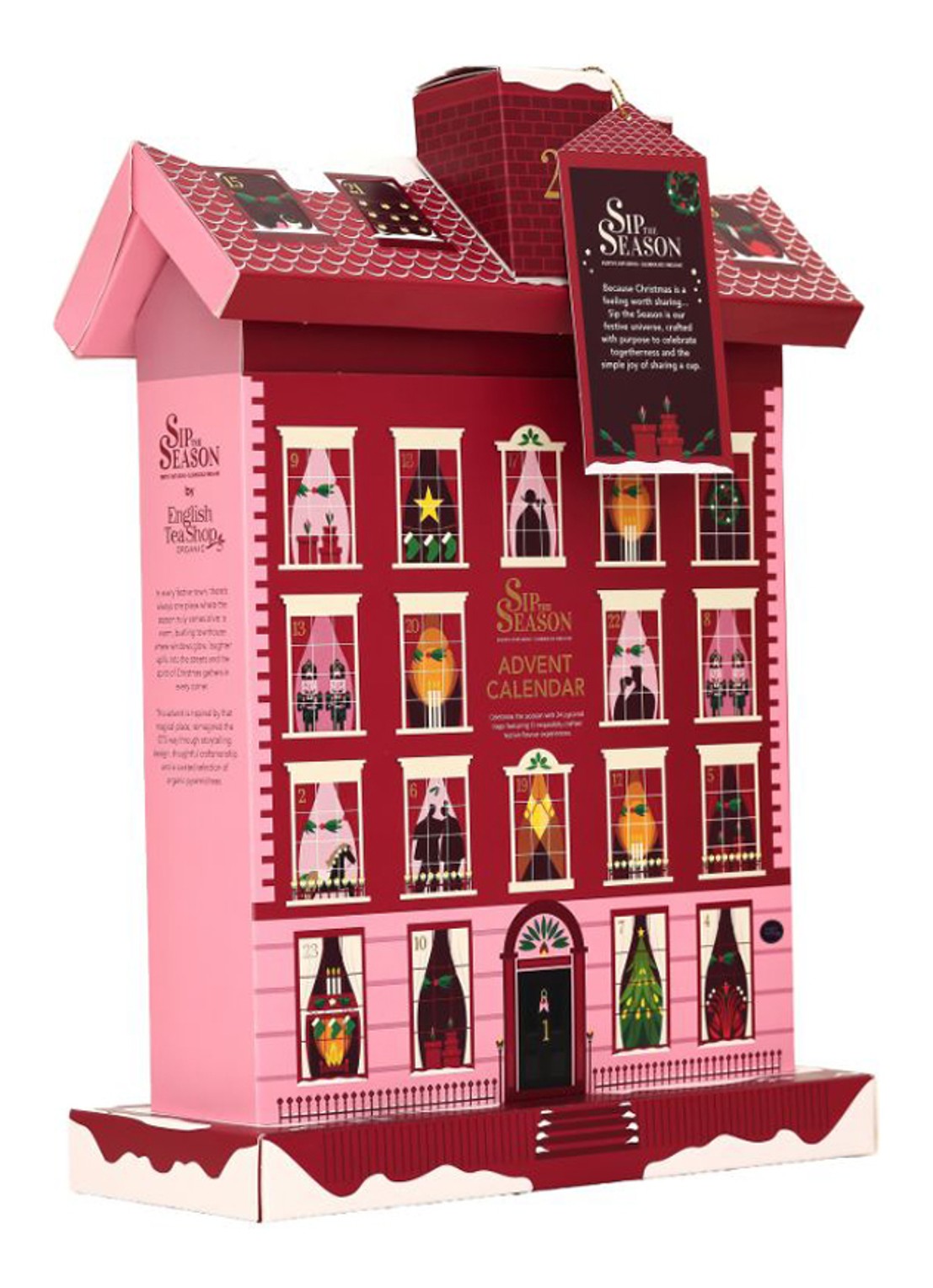 English Tea Shop Town House adventskalender 48 gram - 24 dagen - voorkant undefined