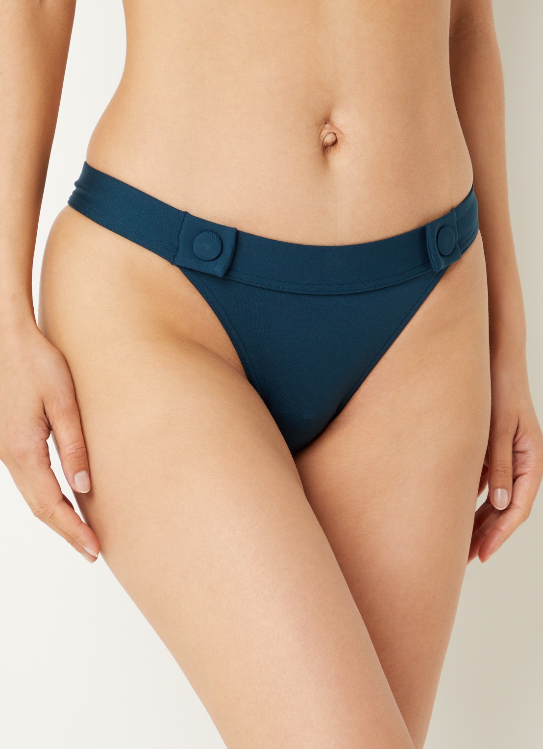 Eres Heritage tanga bikinislip met sierknopen - voorkant 4 blauw