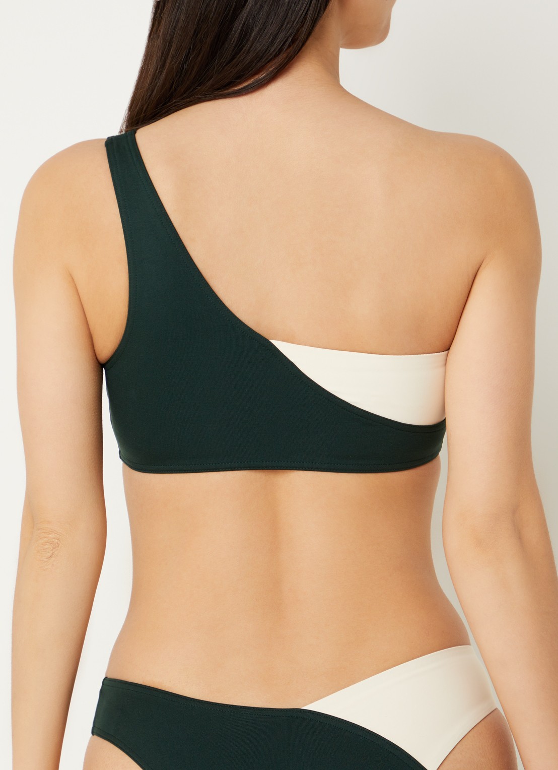 Eres Paradoxe one shoulder bikinitop - achterkant donkergroen