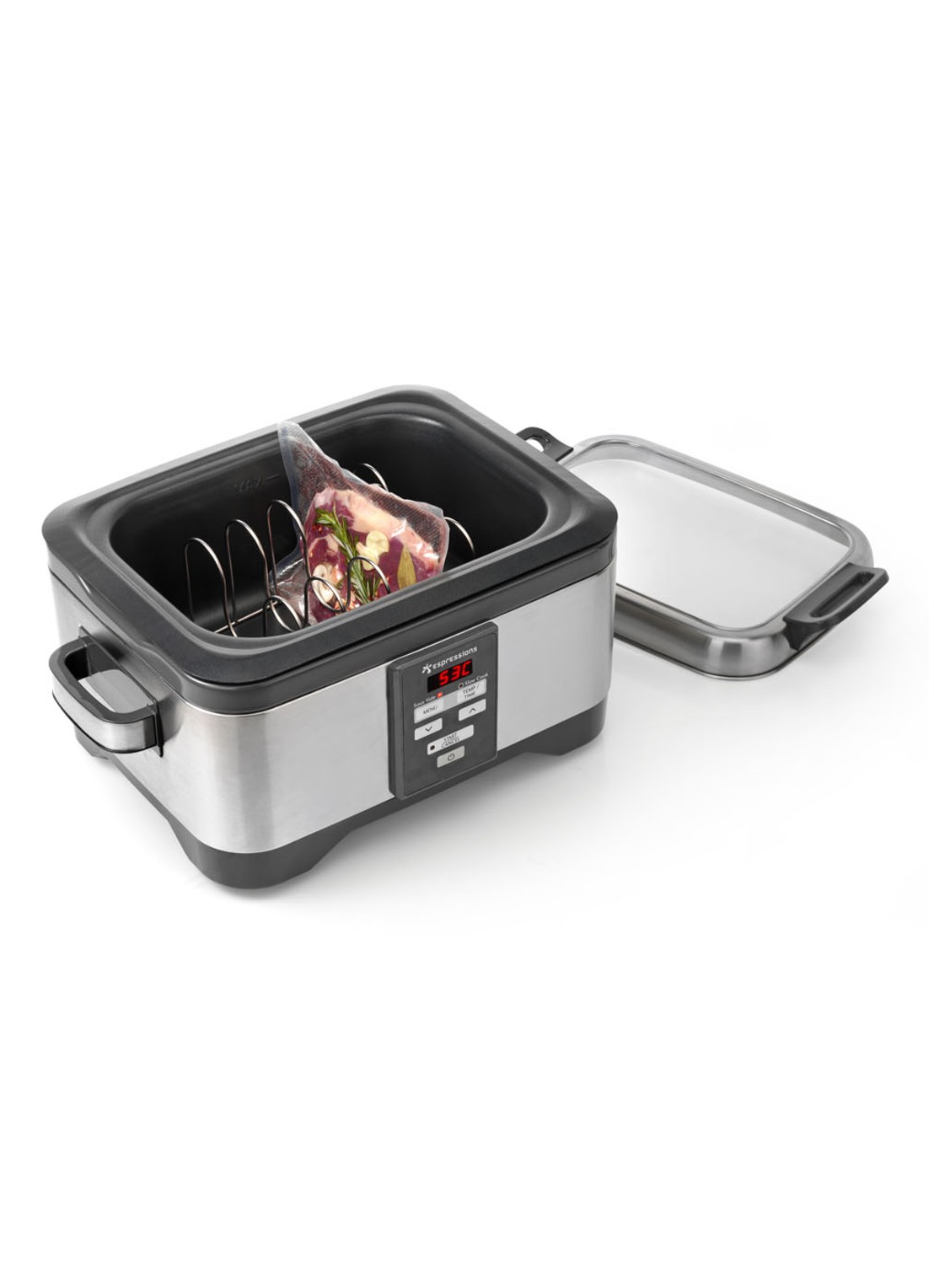 Espressions Duo Sous-Vide EP4000 + slowcooker 5,5 liter - detail 4 middengrijs