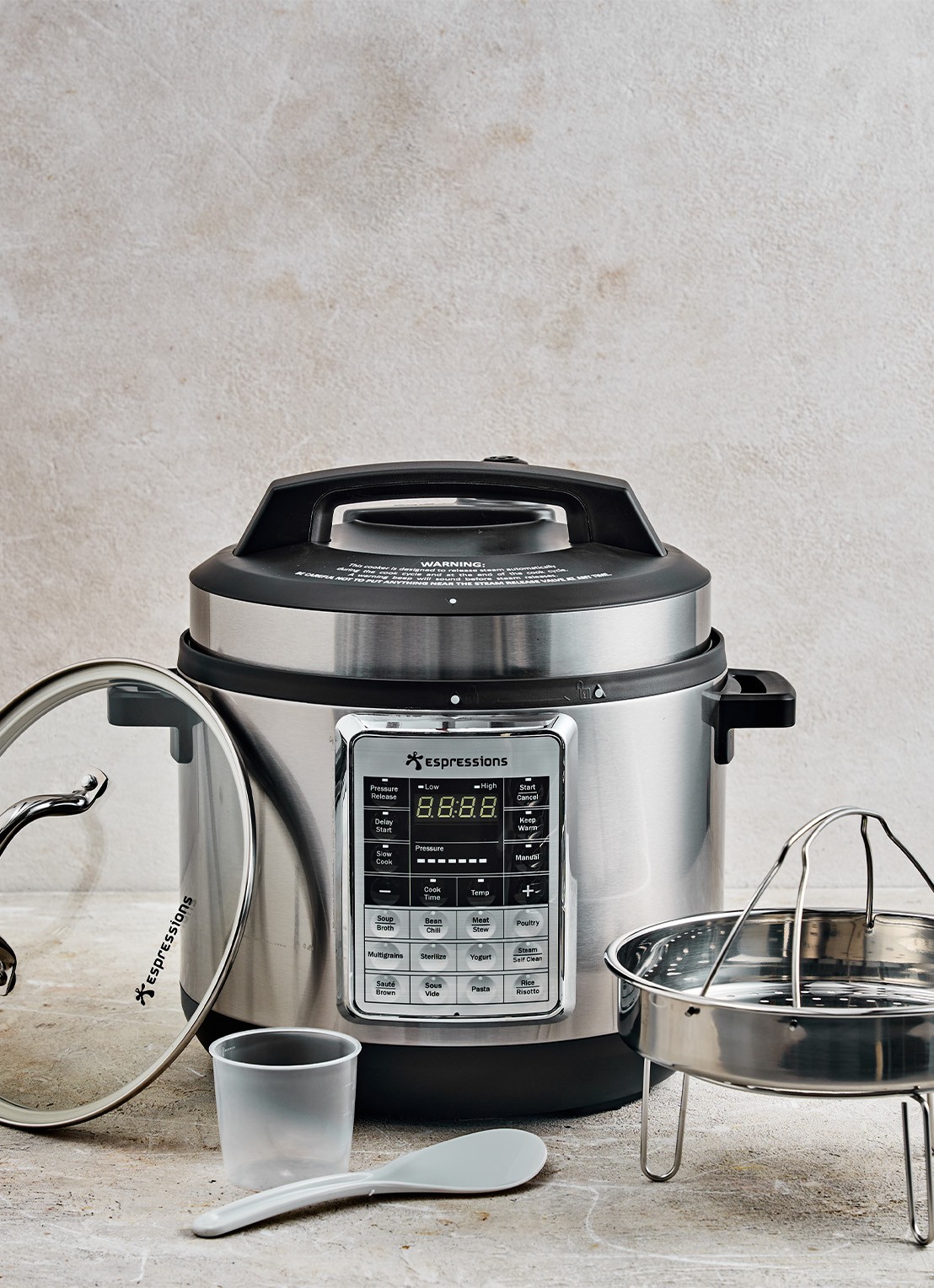 Espressions Smart pressure cooker EP6005 - achterkant zilver
