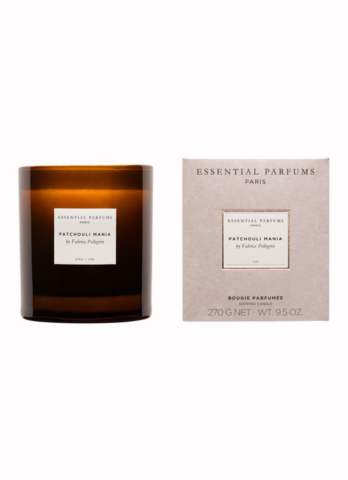 Essential Parfums Patchouli Mania Scented Candle - geurkaars 270 gram - voorkant 2 undefined