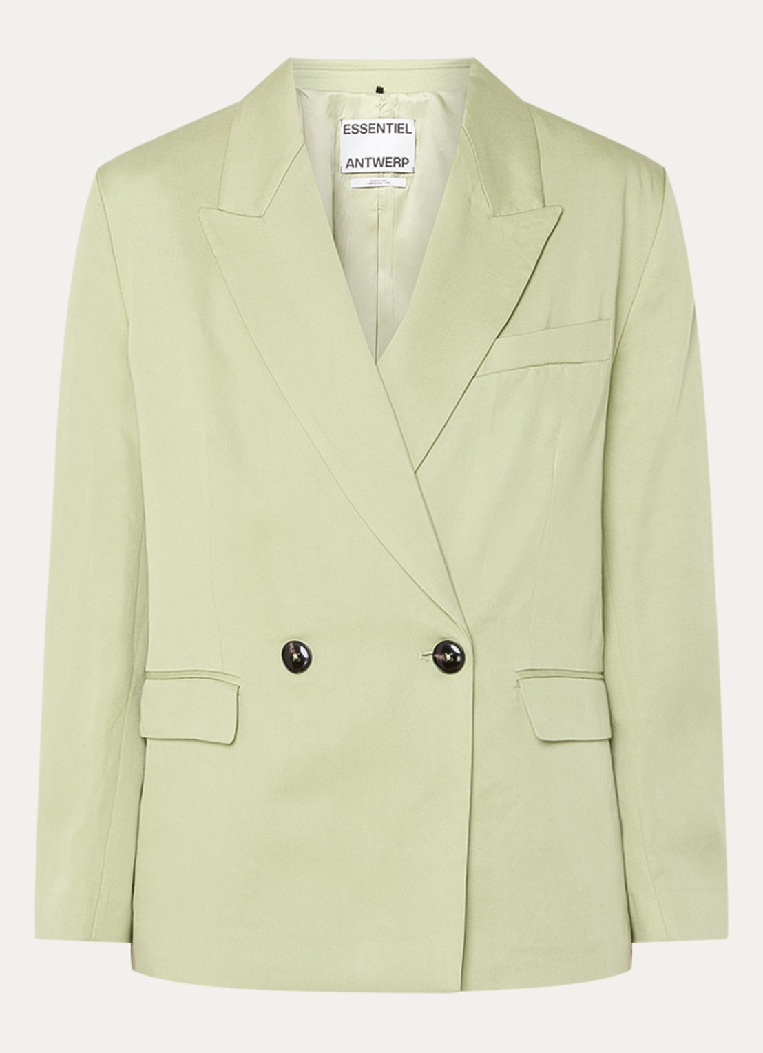Essentiel Antwerp Blazer met klepzakken - voorkant lichtgroen
