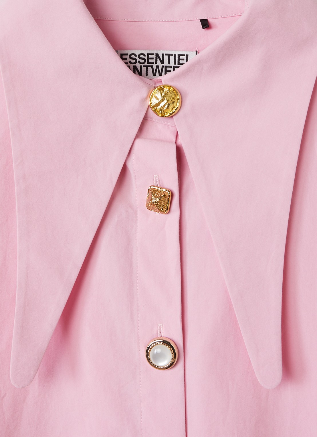 Essentiel Antwerp Blouse met kraag - detail roze