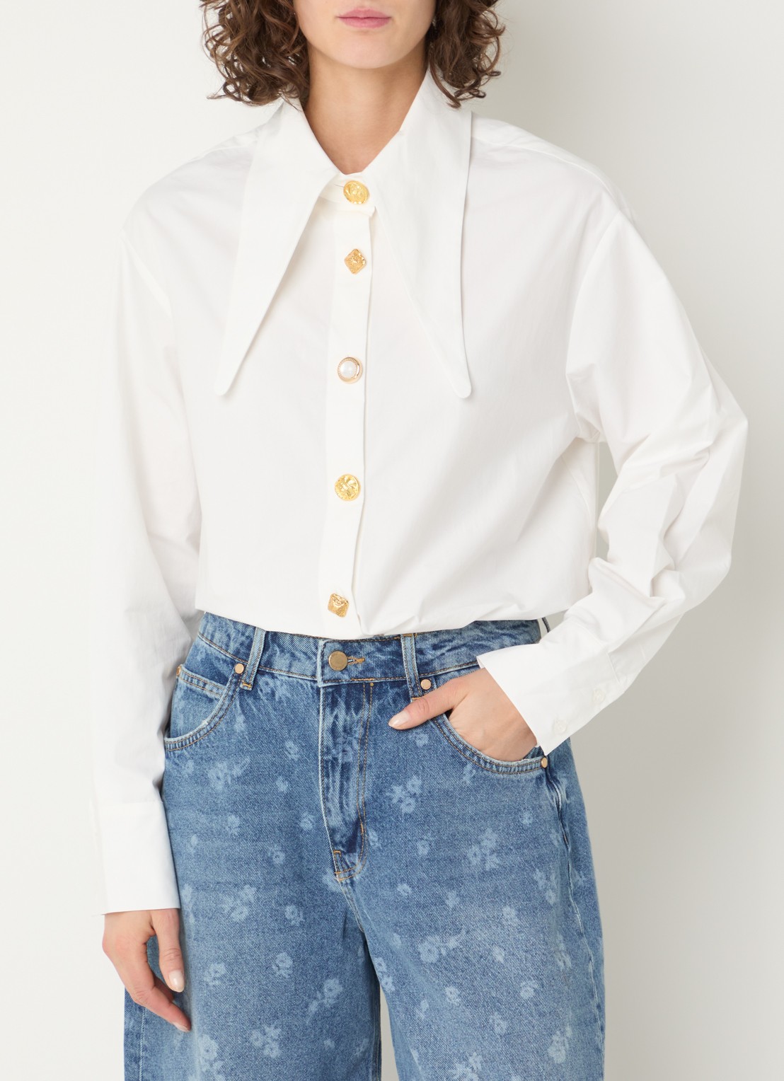 Essentiel Antwerp Blouse met kraag - detail 4 wit
