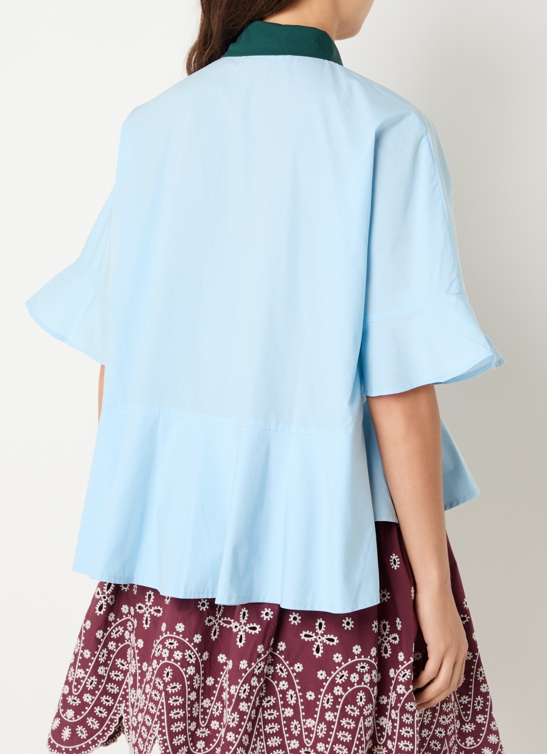 Essentiel Antwerp Blouse met kraag - achterkant lichtblauw