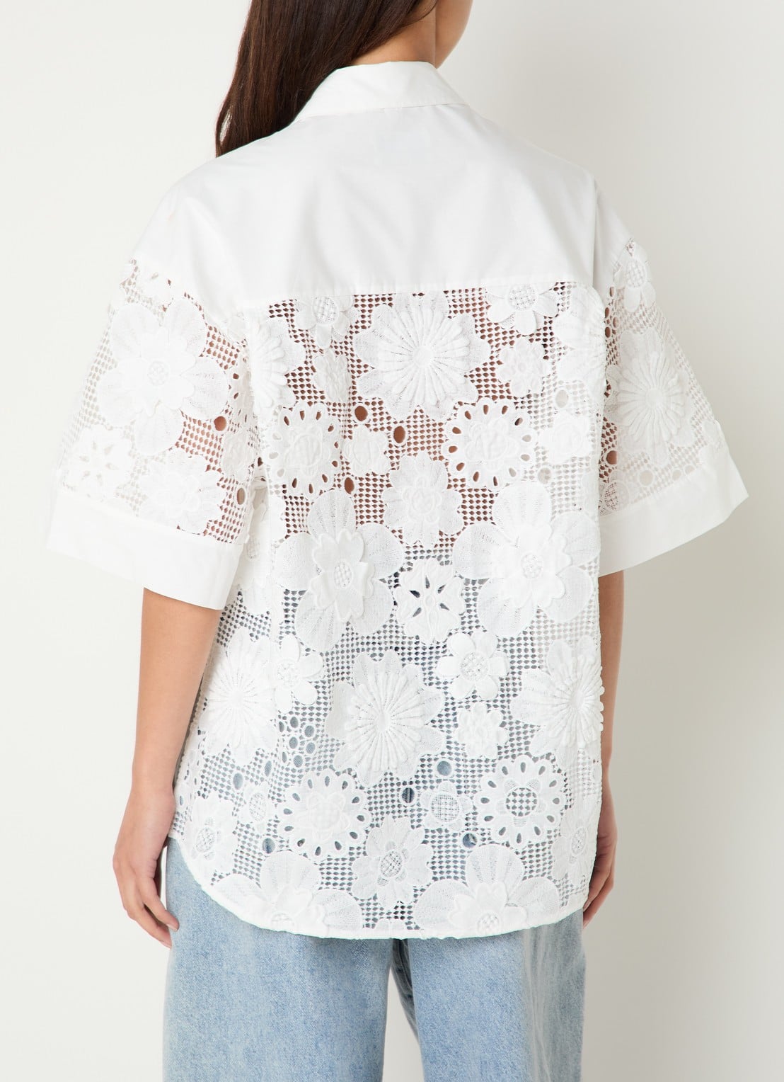 Essentiel Antwerp Blouse met opengewerkt dessin - achterkant 2 wit
