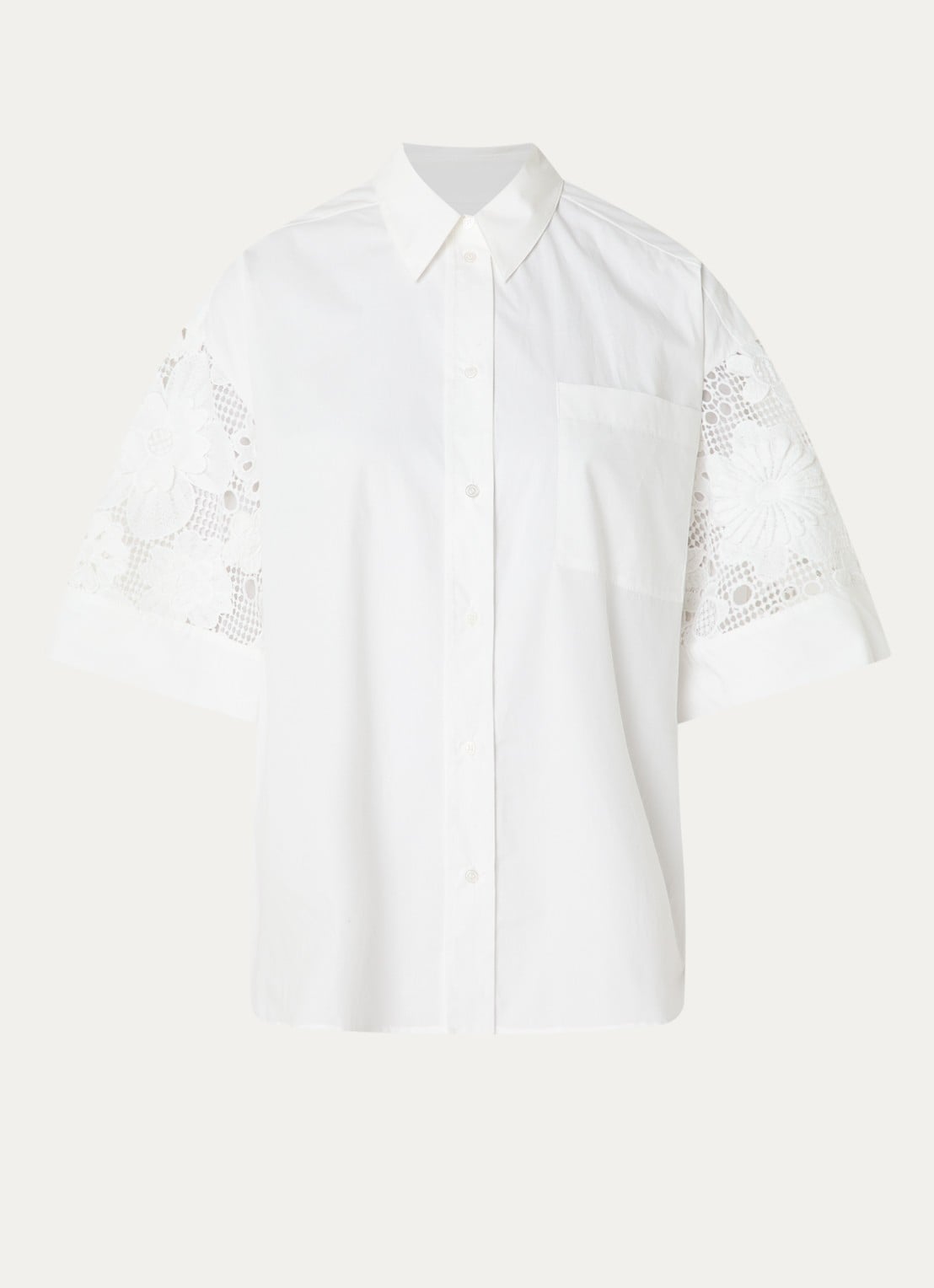 Essentiel Antwerp Blouse met opengewerkt dessin - voorkant 3 wit
