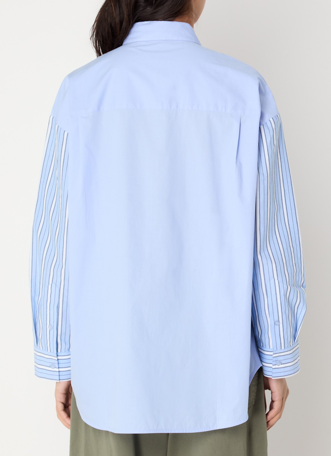 Essentiel Antwerp Blouse met streepprint en bostzak - achterkant 2 blauw