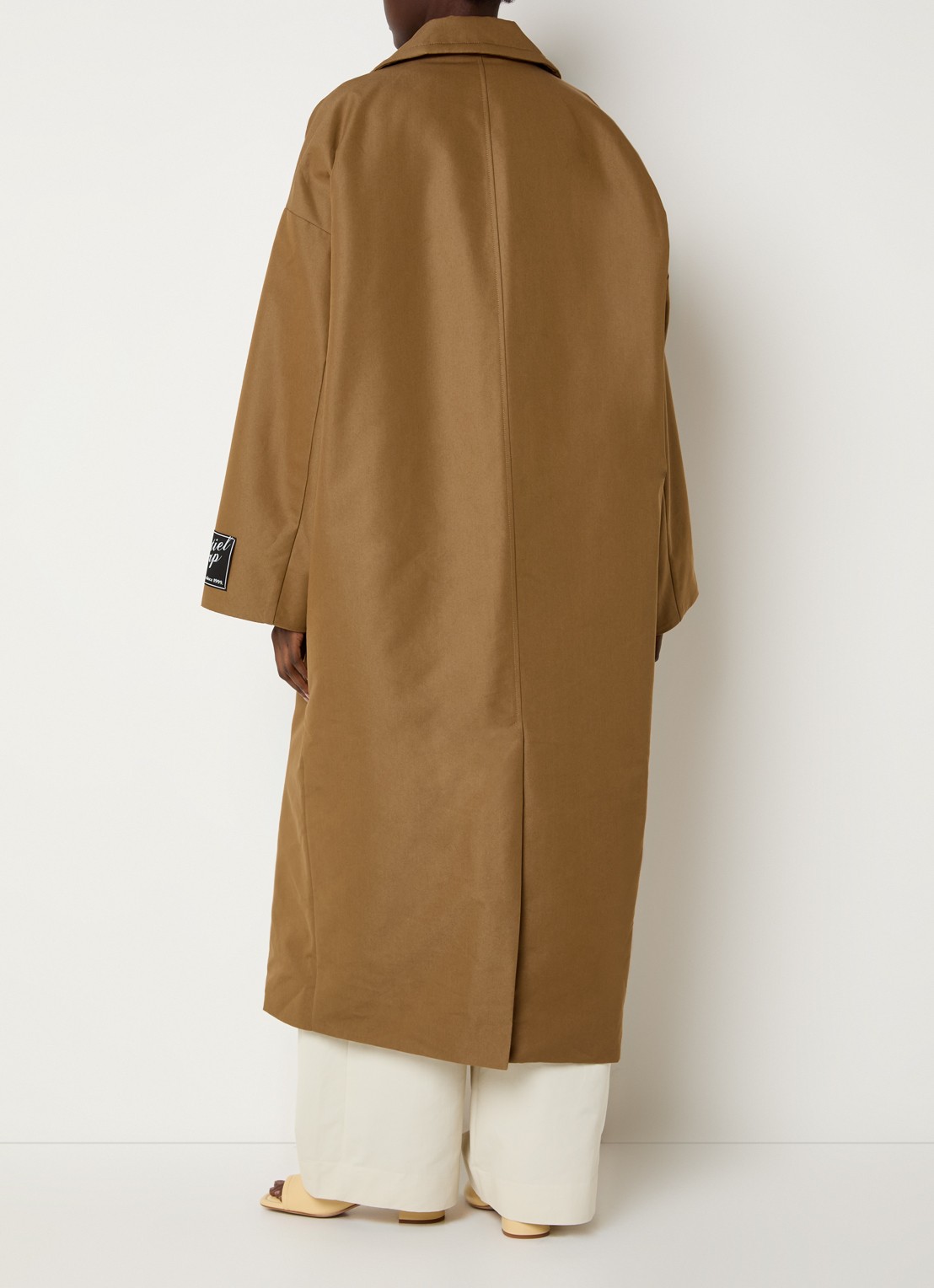 Essentiel Antwerp Double-breasted trenchcoat met logo - achterkant bruin