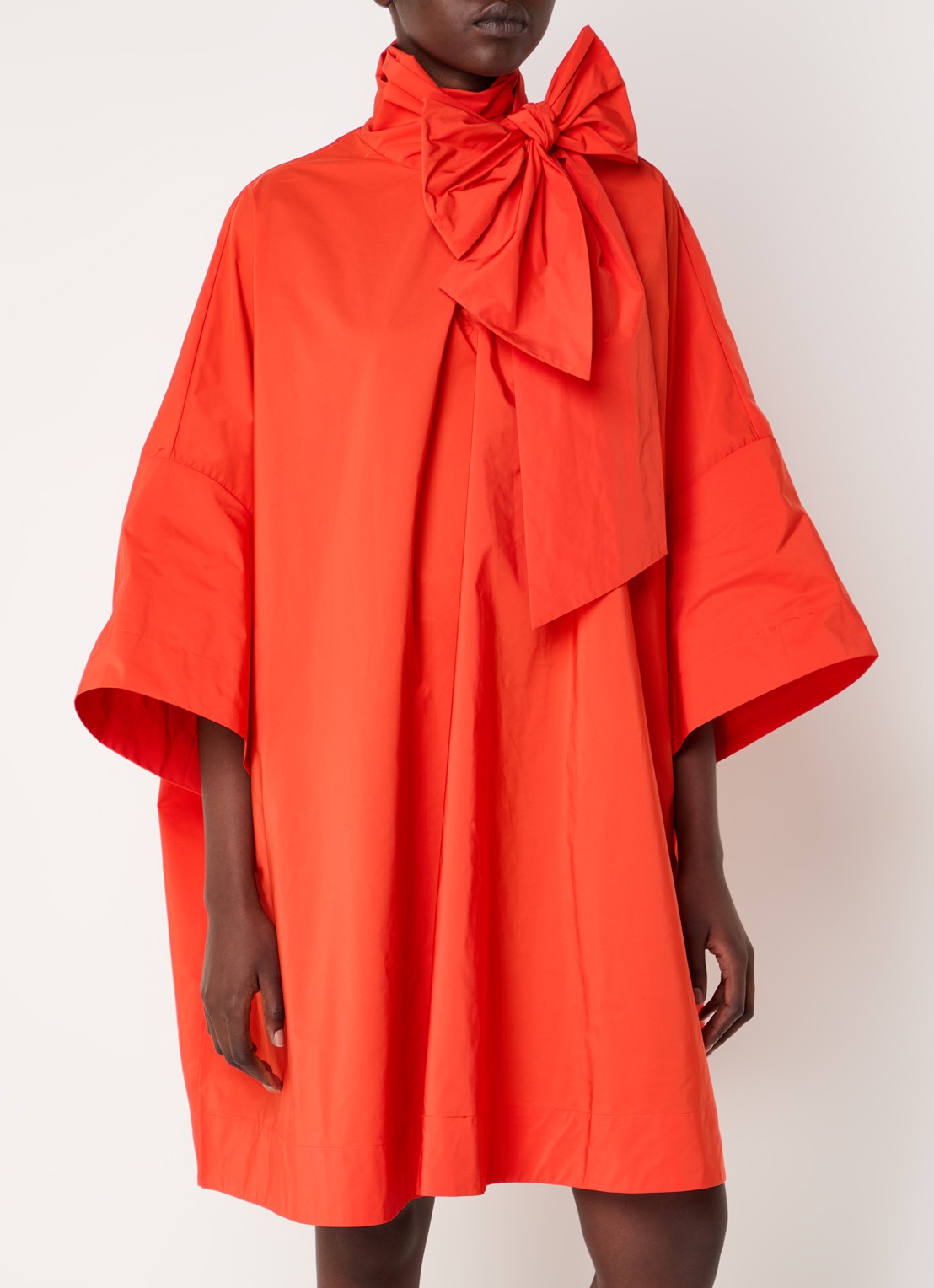 Essentiel Antwerp Greezer midi jurk met sjaalkraag - detail 3 rood