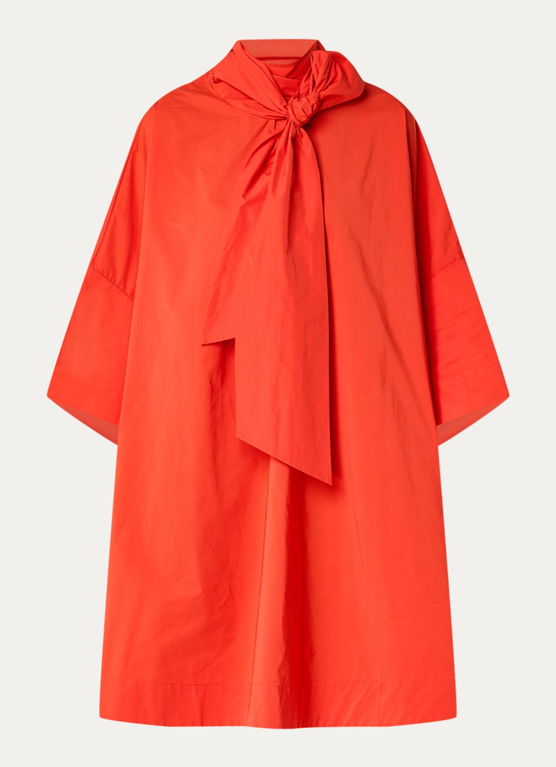 Essentiel Antwerp Greezer midi jurk met sjaalkraag - voorkant rood
