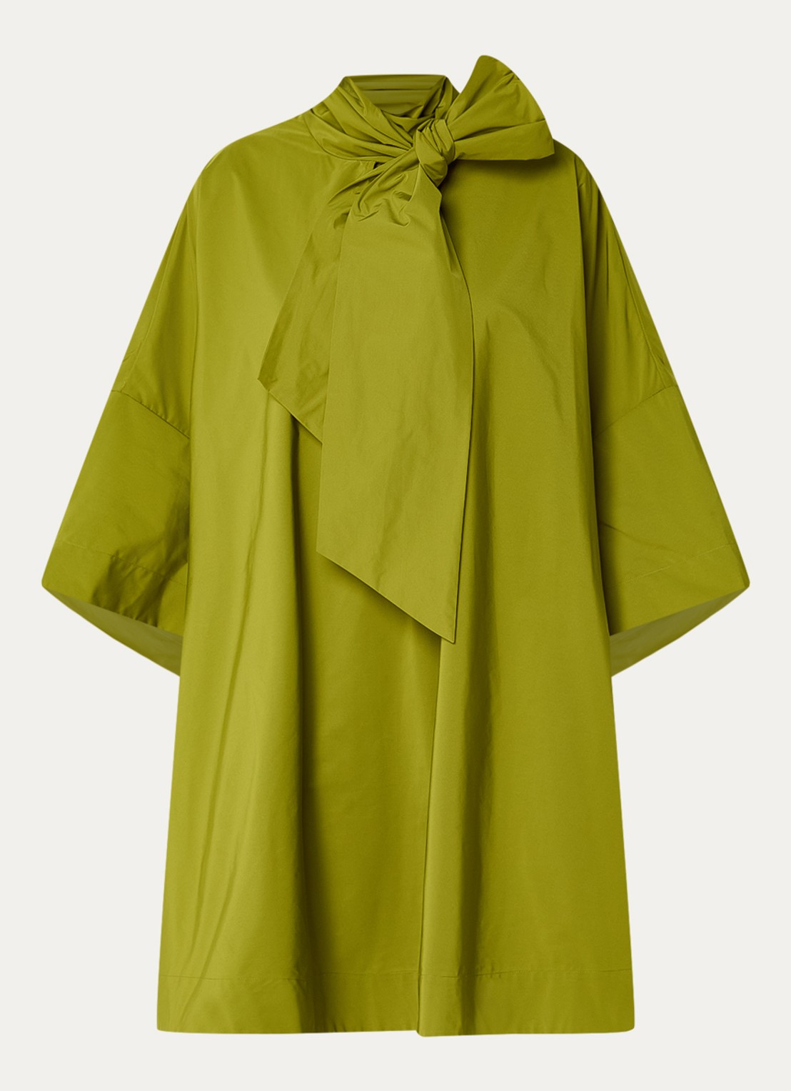 Essentiel Antwerp Greezer midi jurk met sjaalkraag - voorkant 3 groen