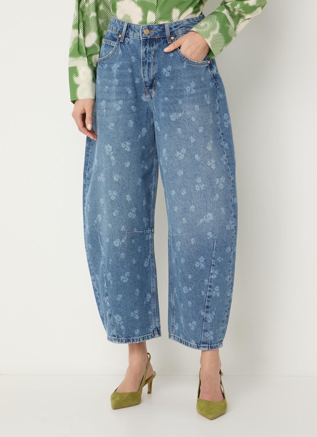 Essentiel Antwerp High waist wide leg jeans met gekleurde wassing - detail 2 indigo