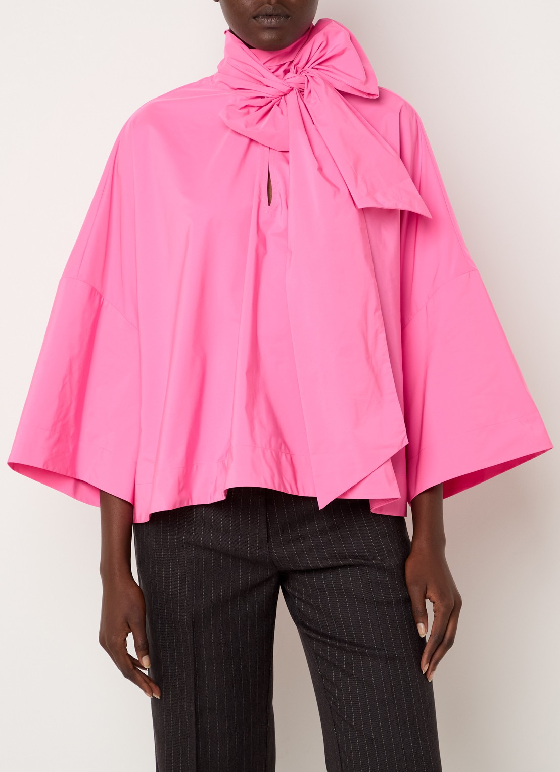 Essentiel Antwerp Igator oversized tuniek met strikkraag - detail 3 roze