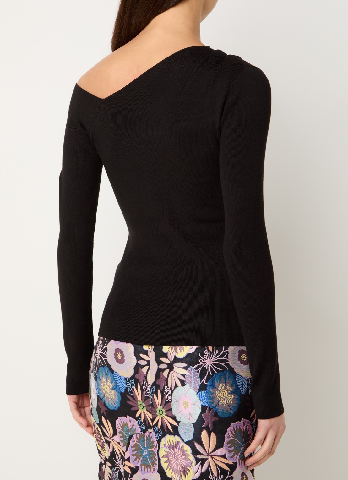 Essentiel Antwerp Imeric fijngebreide off-shoulder top - achterkant 2 zwart
