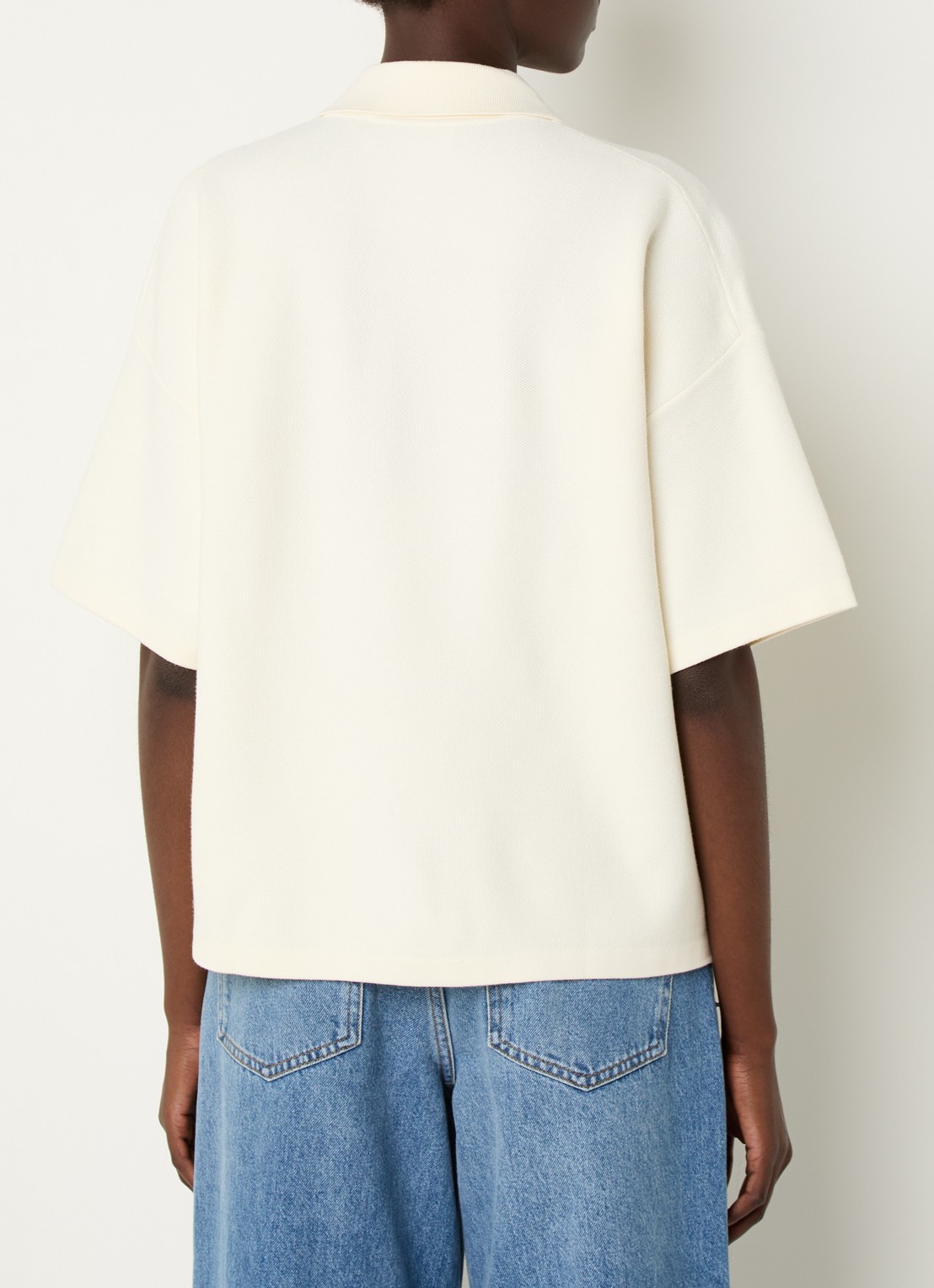 Essentiel Antwerp Internationnal fijngebreide top met strass - achterkant creme