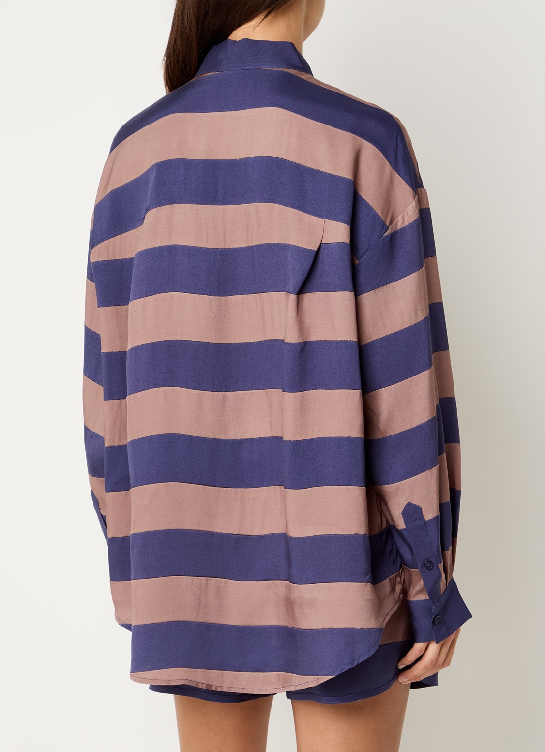 Essentiel Antwerp Jaim blouse met streepprint - achterkant paars