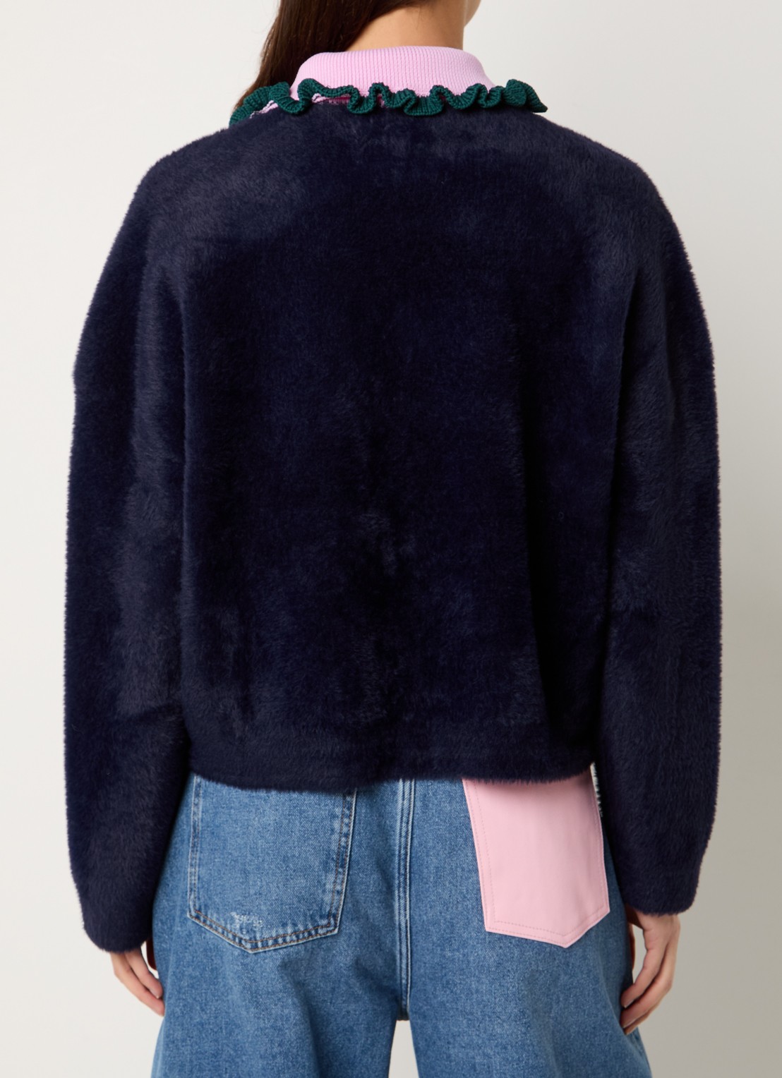 Essentiel Antwerp Jardener vest met opgestikte zakken - achterkant donkerblauw