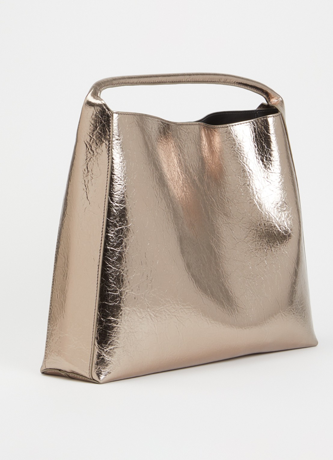 Essentiel Antwerp Jatalia shopper van kaflsleer met metallic finish  - achterkant 5 goud