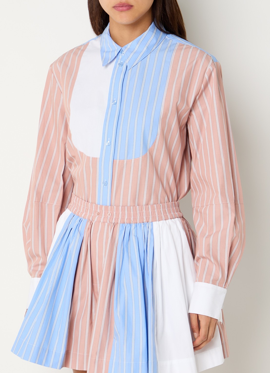 Essentiel Antwerp Jatch blouse met streepprint - detail 4 zalmroze