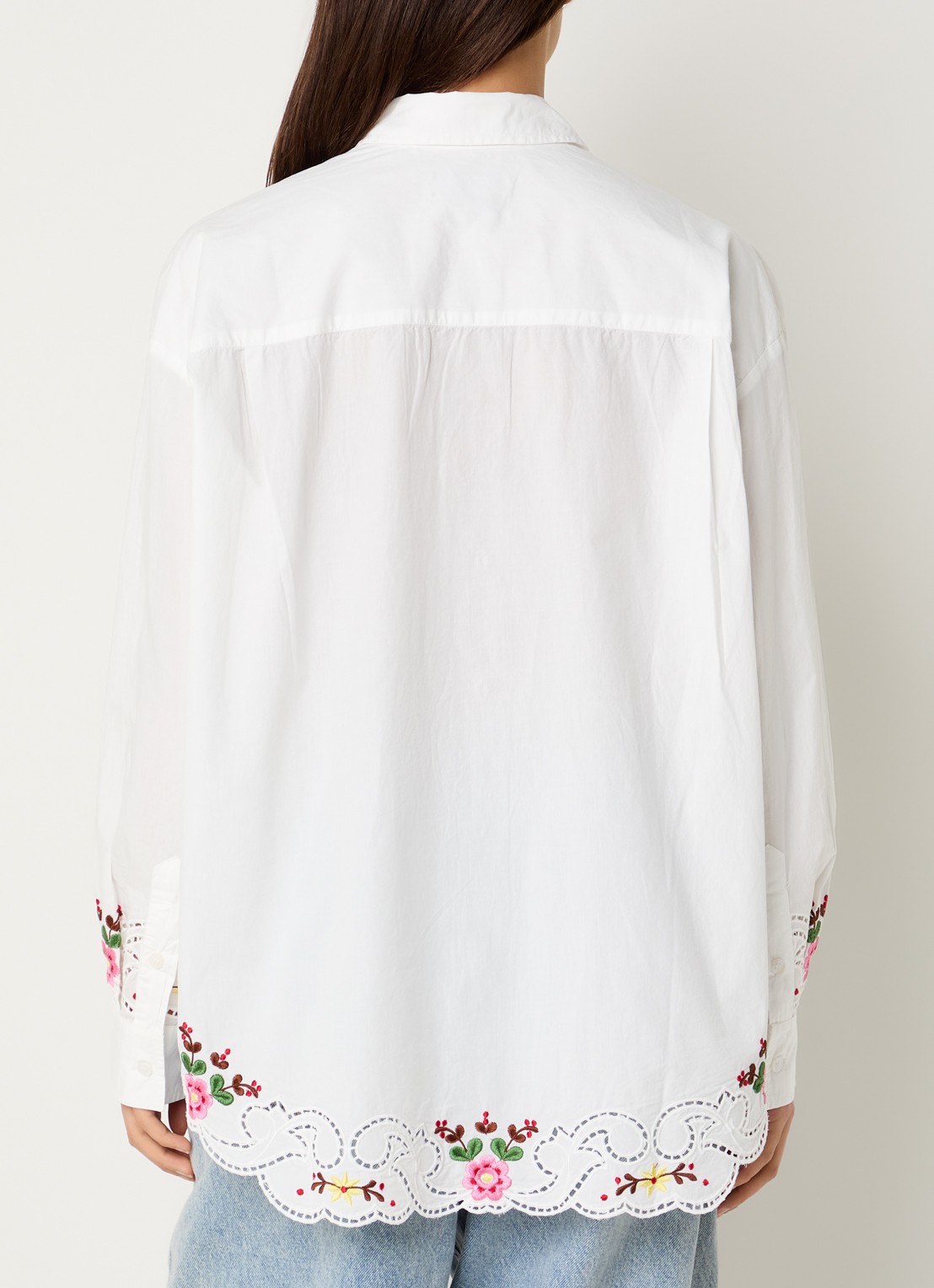 Essentiel Antwerp Jayme blouse met broderie - achterkant 4 wit