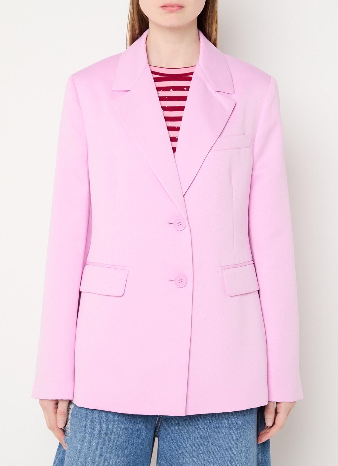 Essentiel Antwerp Jazer blazer met klepzakken - detail 3 roze