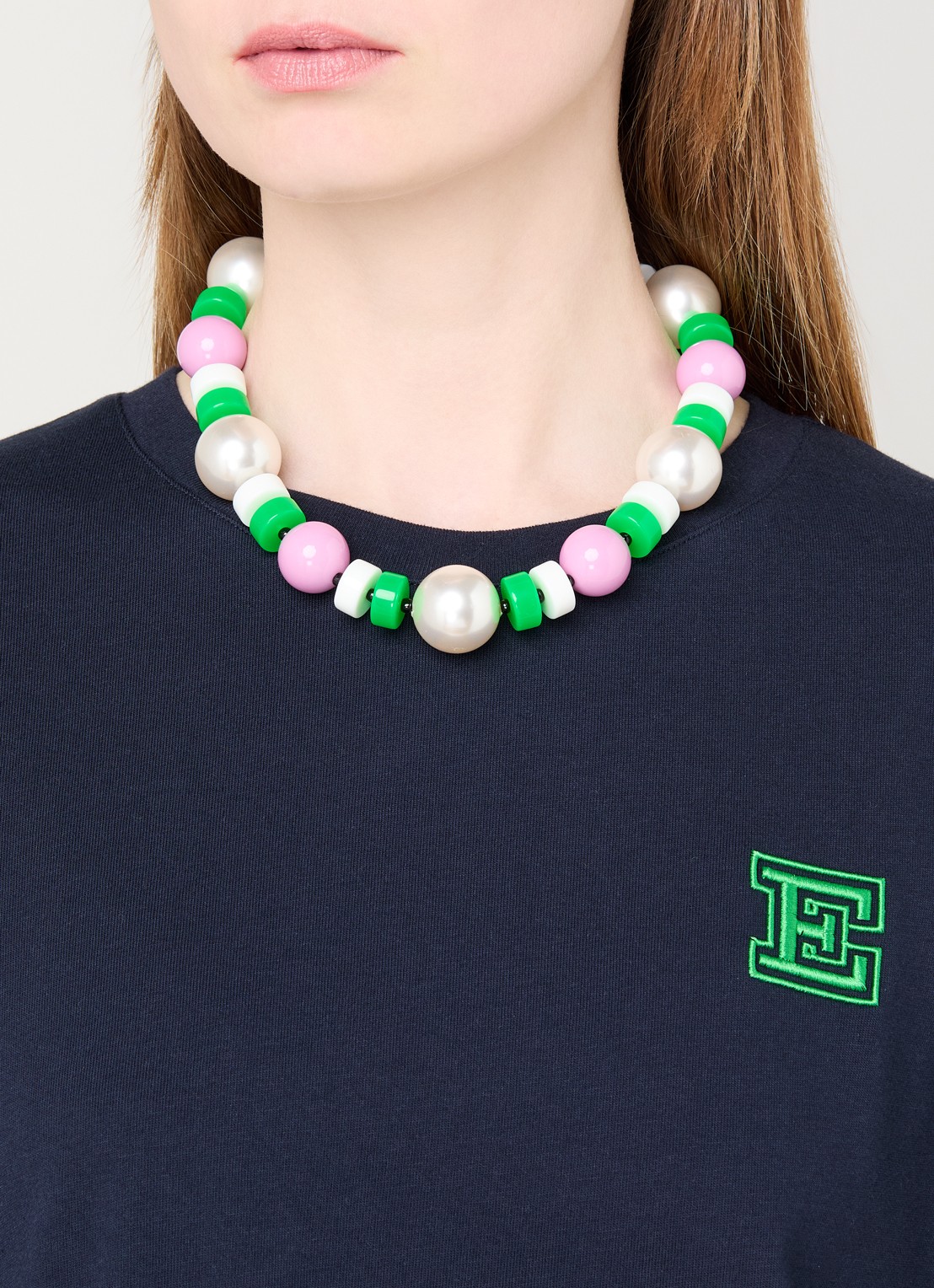Essentiel Antwerp Jekko kralenketting  - voorkant 2 groen