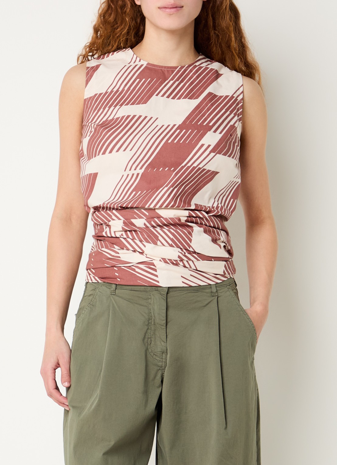 Essentiel Antwerp Jelani top met gestrikt detail en rugdecolleté - detail 2 bruin